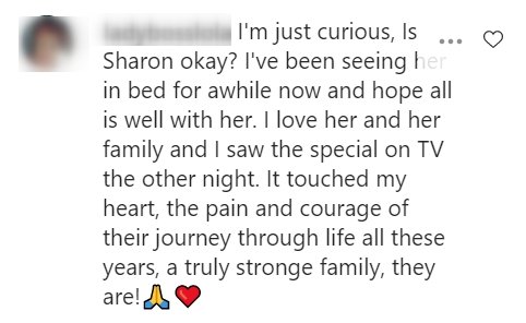 Screenshot of comments on Sharon Osbourne's Instagram post. | Source: Instagram.com/SharonOsbourne