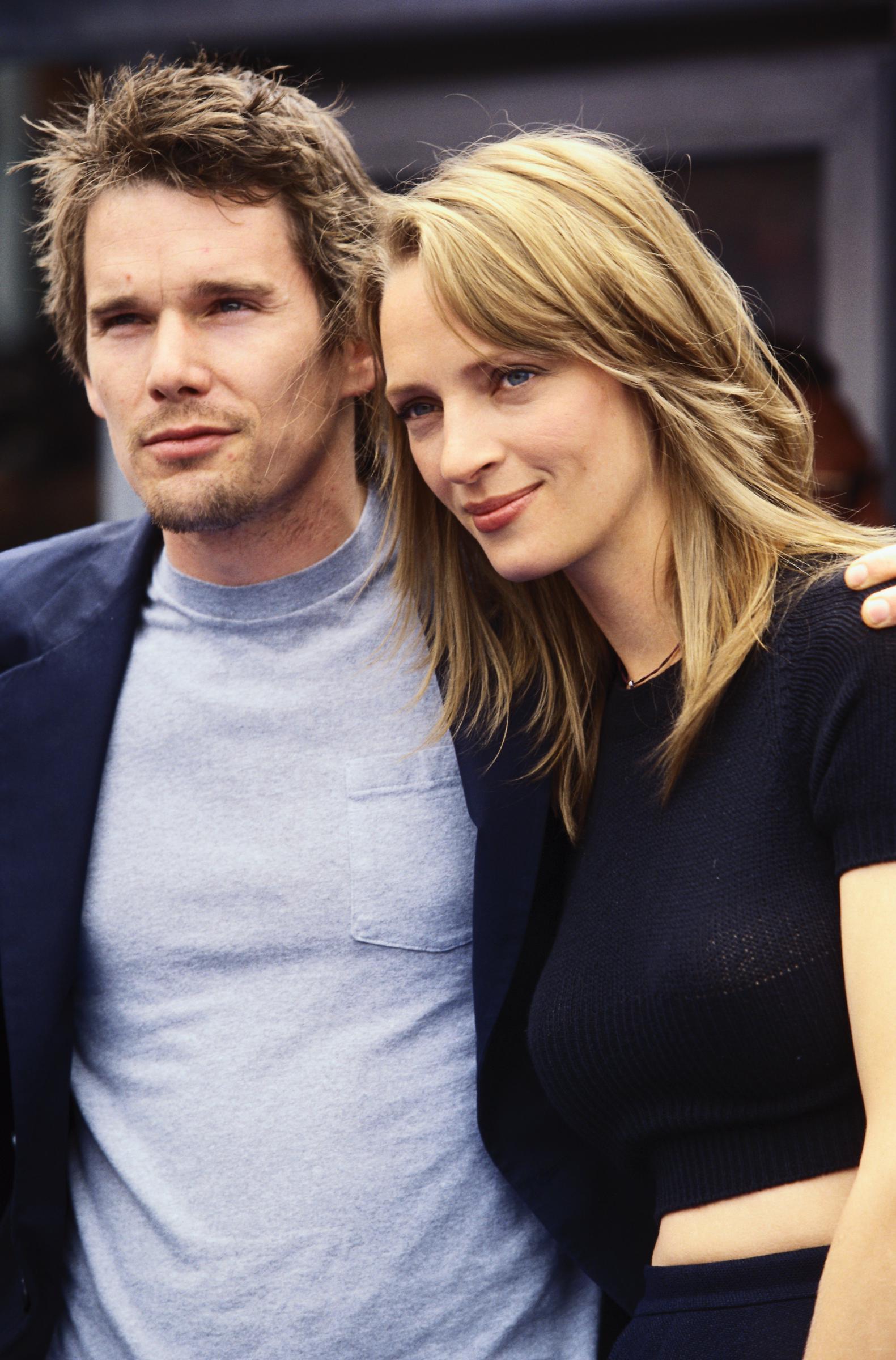 Ethan Hawke and Uma Thurman at Cannes Film Festival 2001. | Source: Getty Images