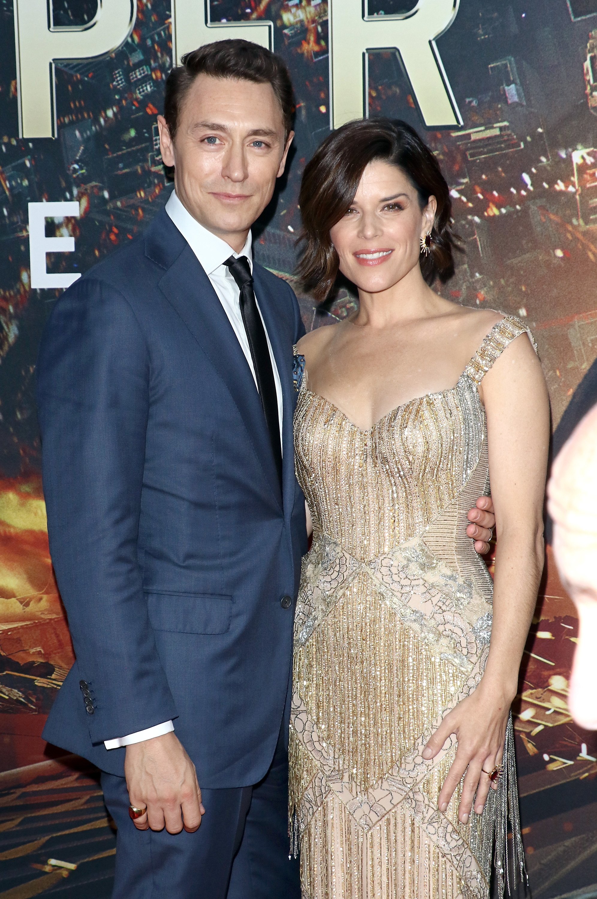 JJ Feild and Neve Campbell attend the "Skyscraper" premiere at AMC Loews Lincoln Square on July 10, 2018, in New York City. | Source: Getty Images