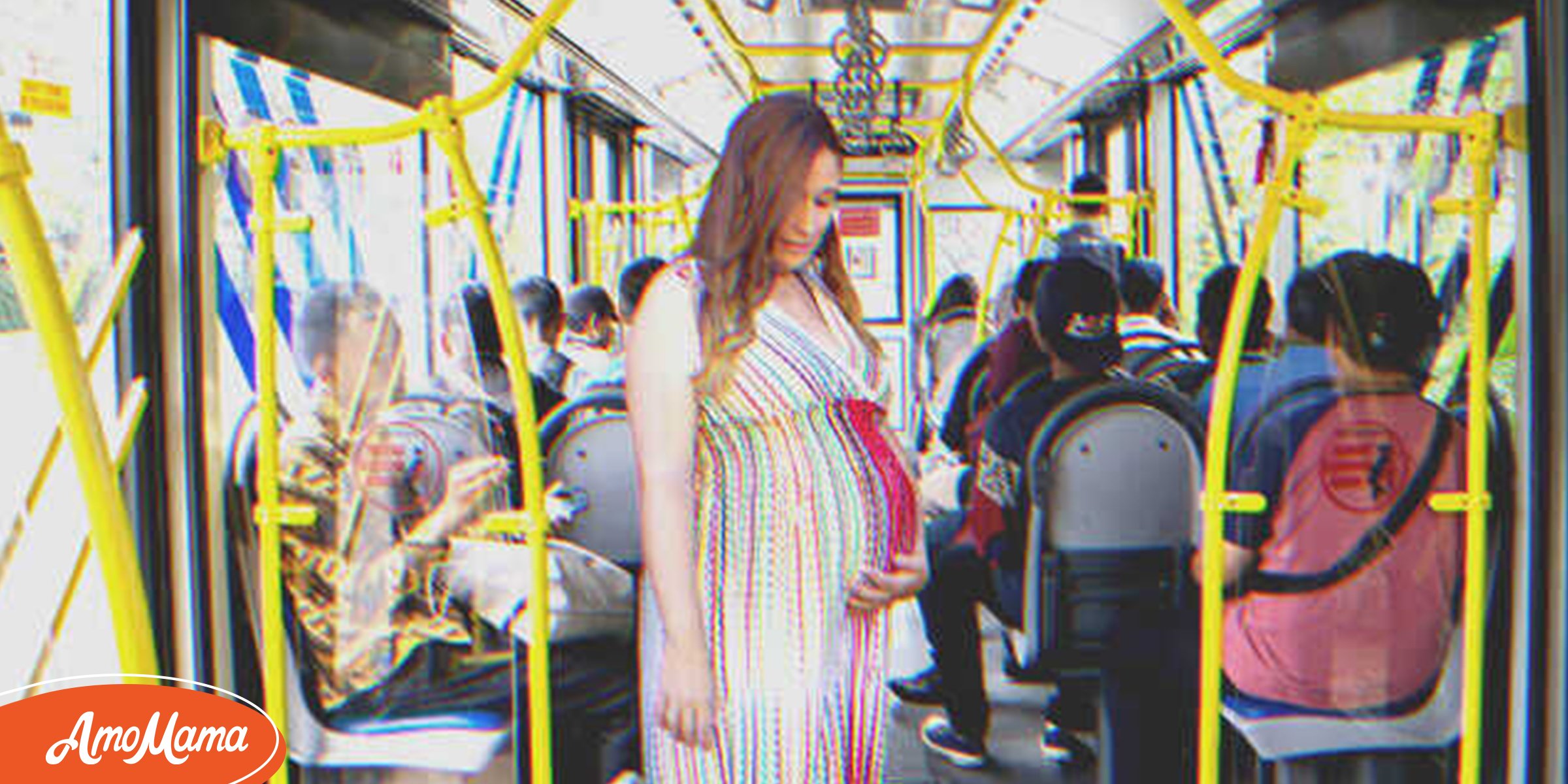 Nadie le cede el asiento a embarazada en el bus en la siguiente parada ... pic