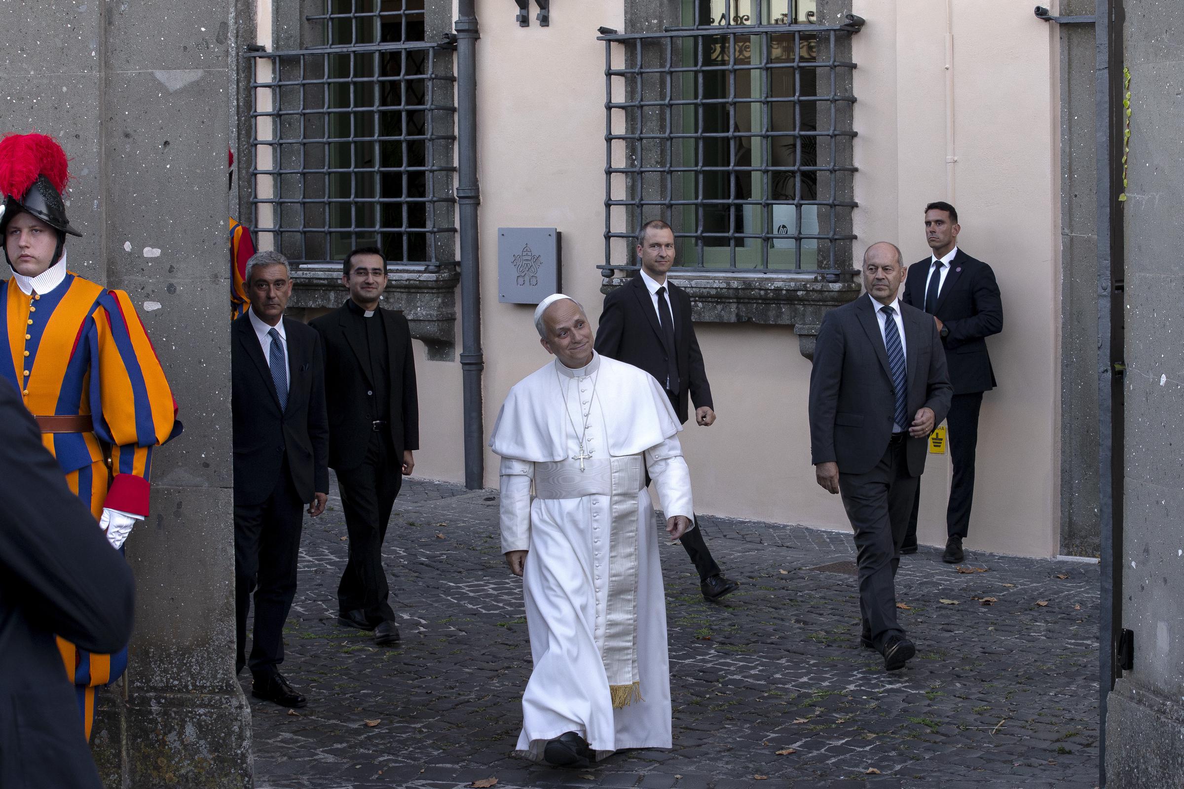Pope Leo XIV leaves Villa Barberini on July 22, 2025, in Castel Gandolfo, Italy. | Source: Getty Images