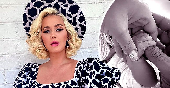 Katy Perry alongside a photograph of her and Orlando Bloom holding the hand of their daughter, Daisy Dove Bloom posted on Instagram | Photo: Instagram/katyperry