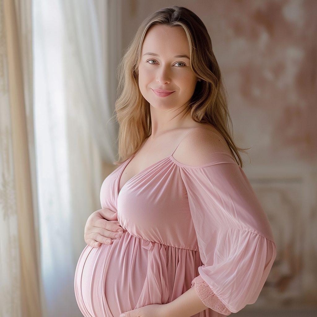 A smiling pregnant woman | Source: Midjourney