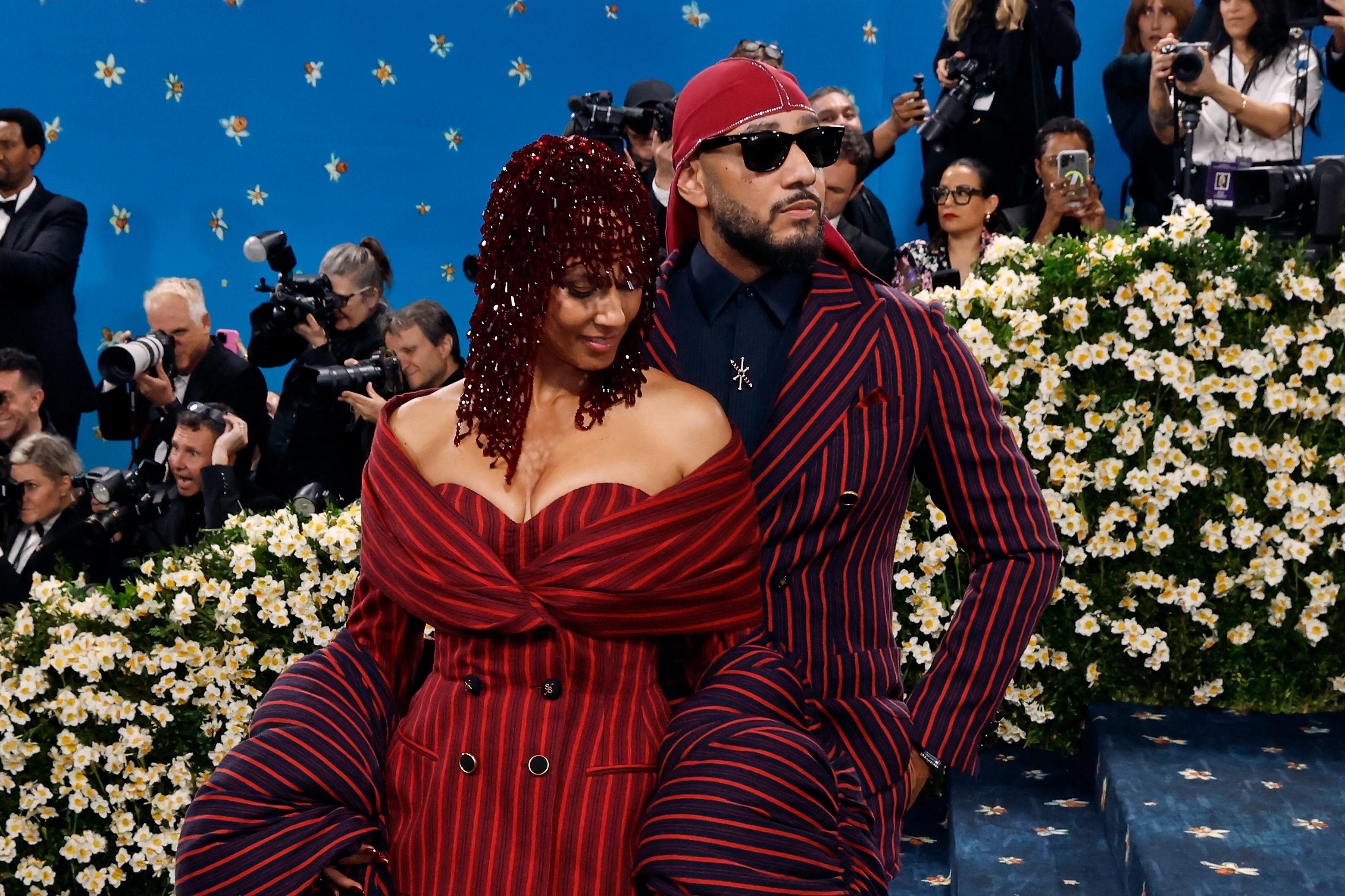Alicia Keys and Swizz Beatz photographed at the Met Gala Celebrating "Superfine: Tailoring Black Style" on May 5, 2025, in New York City. | Source: Getty Images