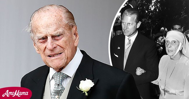 Picture of a very sad Prince Philip and a young Prince Philip with his mother | Photo: Getty Images