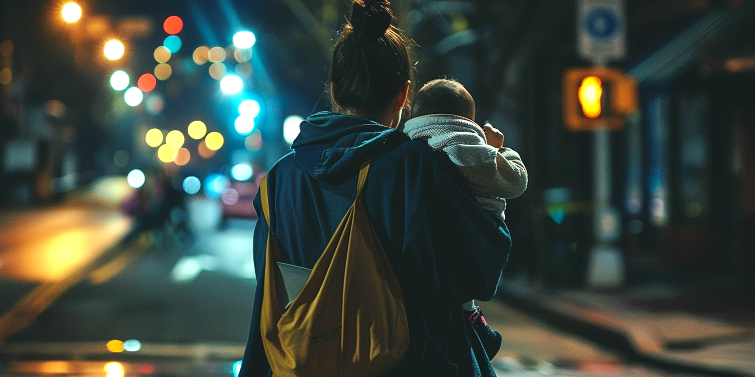 A woman with her little son on the road at night | Source: Amomama