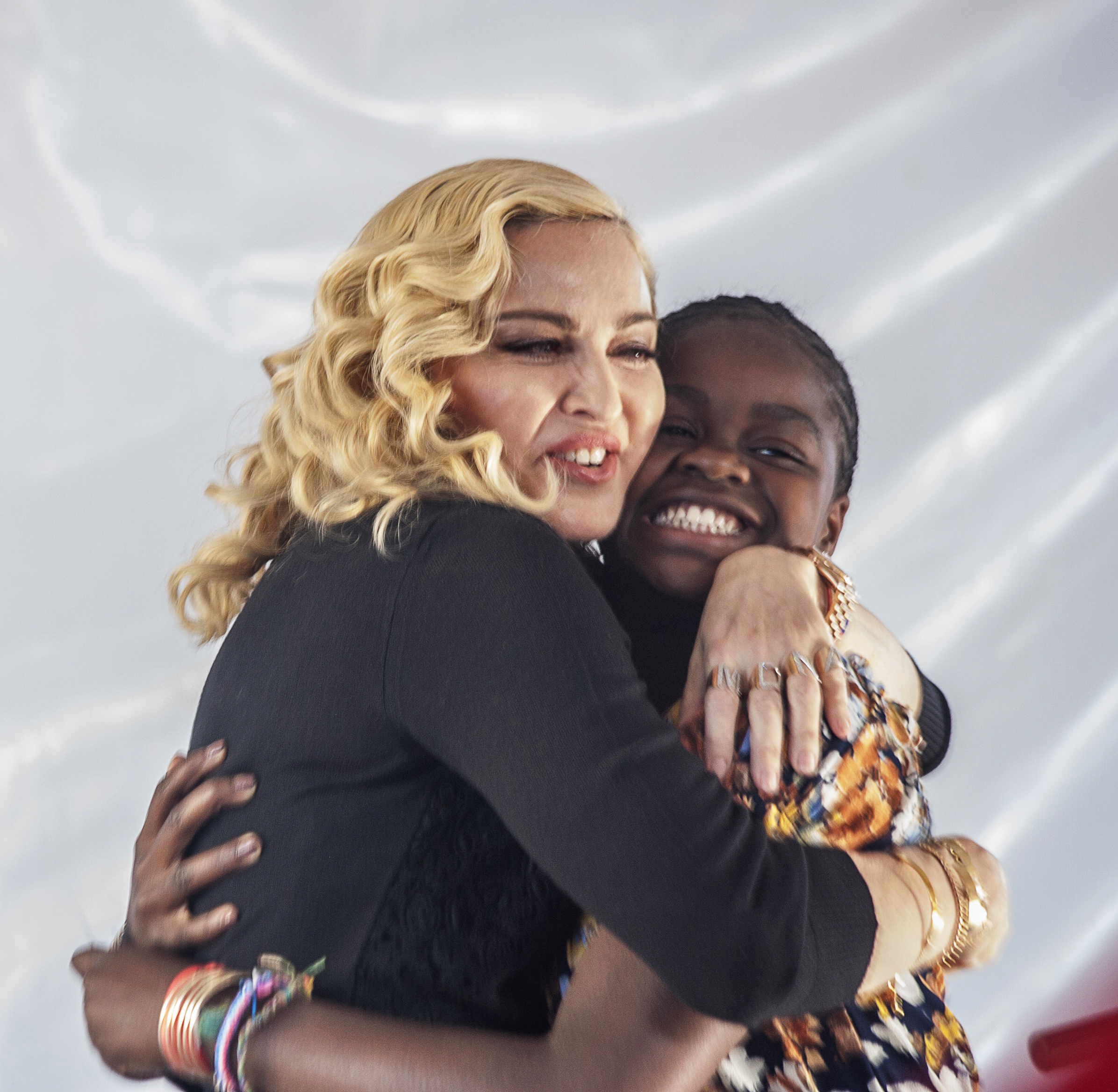 Madonna and Mercy James during the opening ceremony of the Mercy James Children's Hospital in Blantyre, Malawi on July 11, 2017 | Source: Getty Images