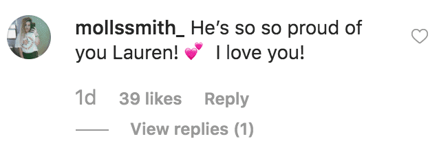 Fan shows Lauren Alaina support after she posts a message about the one year anniversary of her stepfather's death | Source: instagram.com/laurenalaina