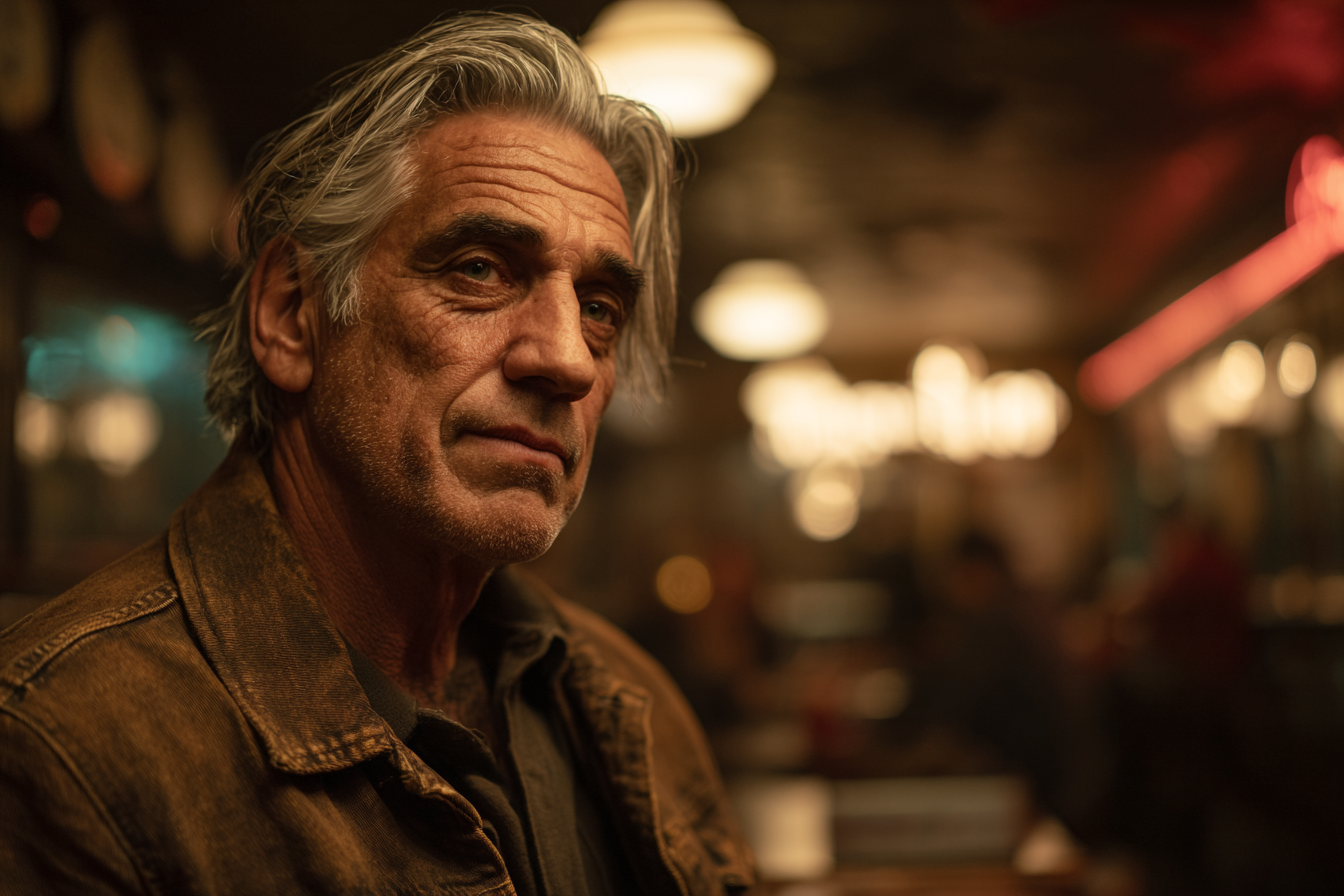 A older man in a diner | Source: Midjourney