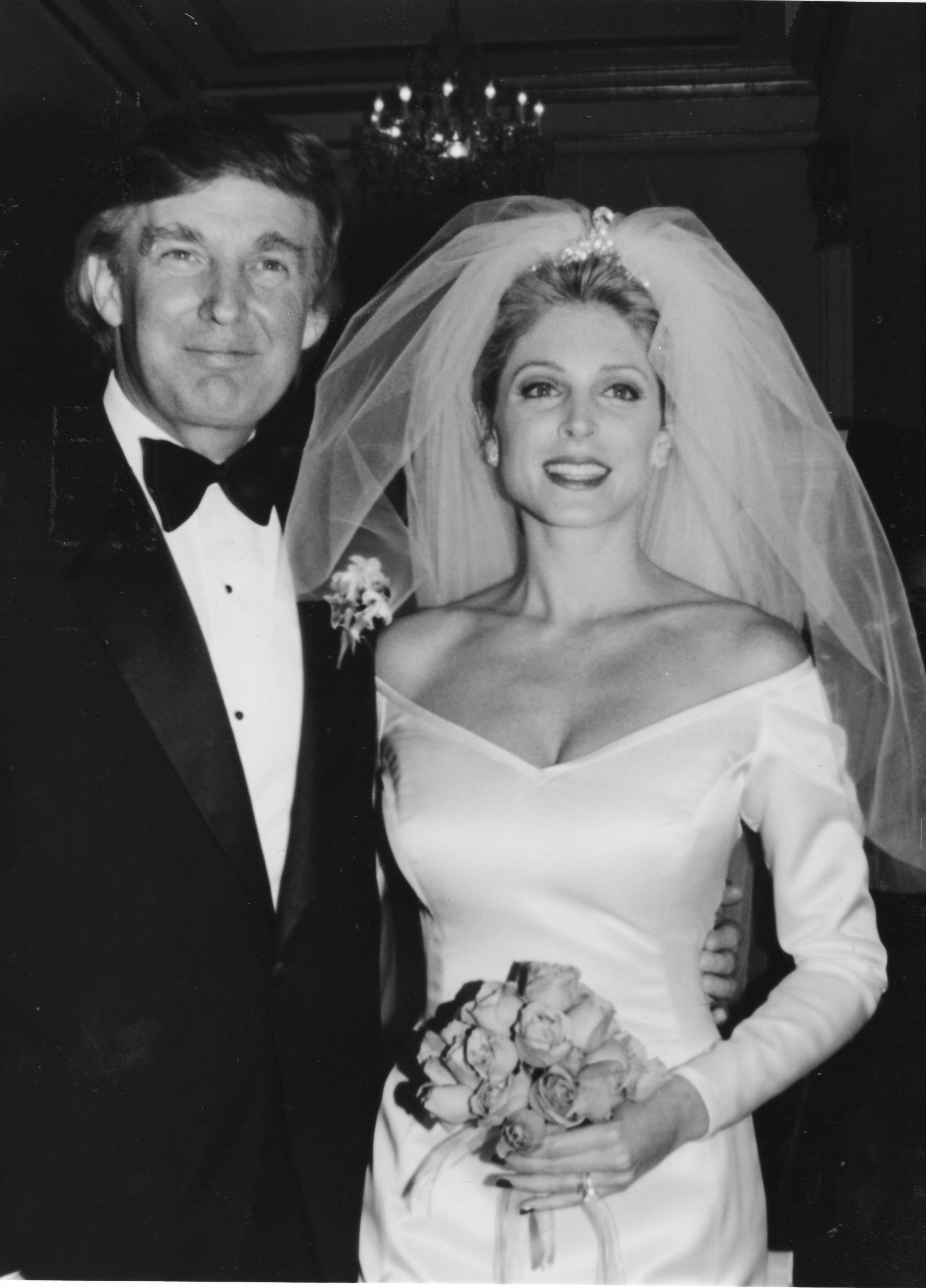 Donald Trump and Marla Maples after their wedding ceremony at the Plaza Hotel in Manhattan on December 20, 1993. | Source: Getty Images