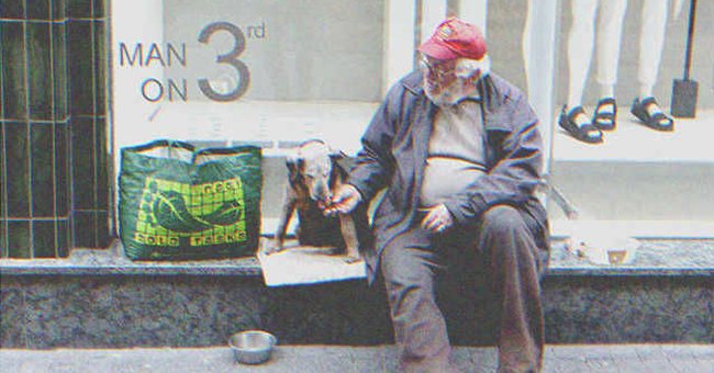 A homeless man with his dog | Source: Shutterstock