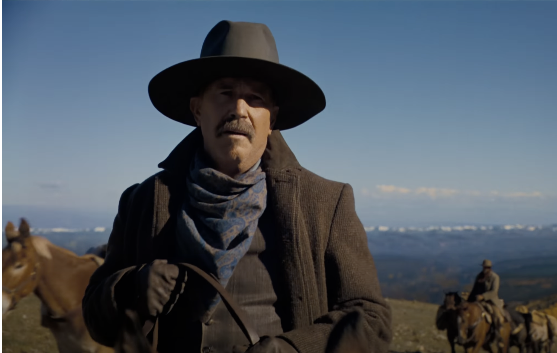 Kevin Costner in his film, "Horizon: An American Saga," from a video dated February 26, 2024 | Source: YouTube/@WarnerBrosPictures