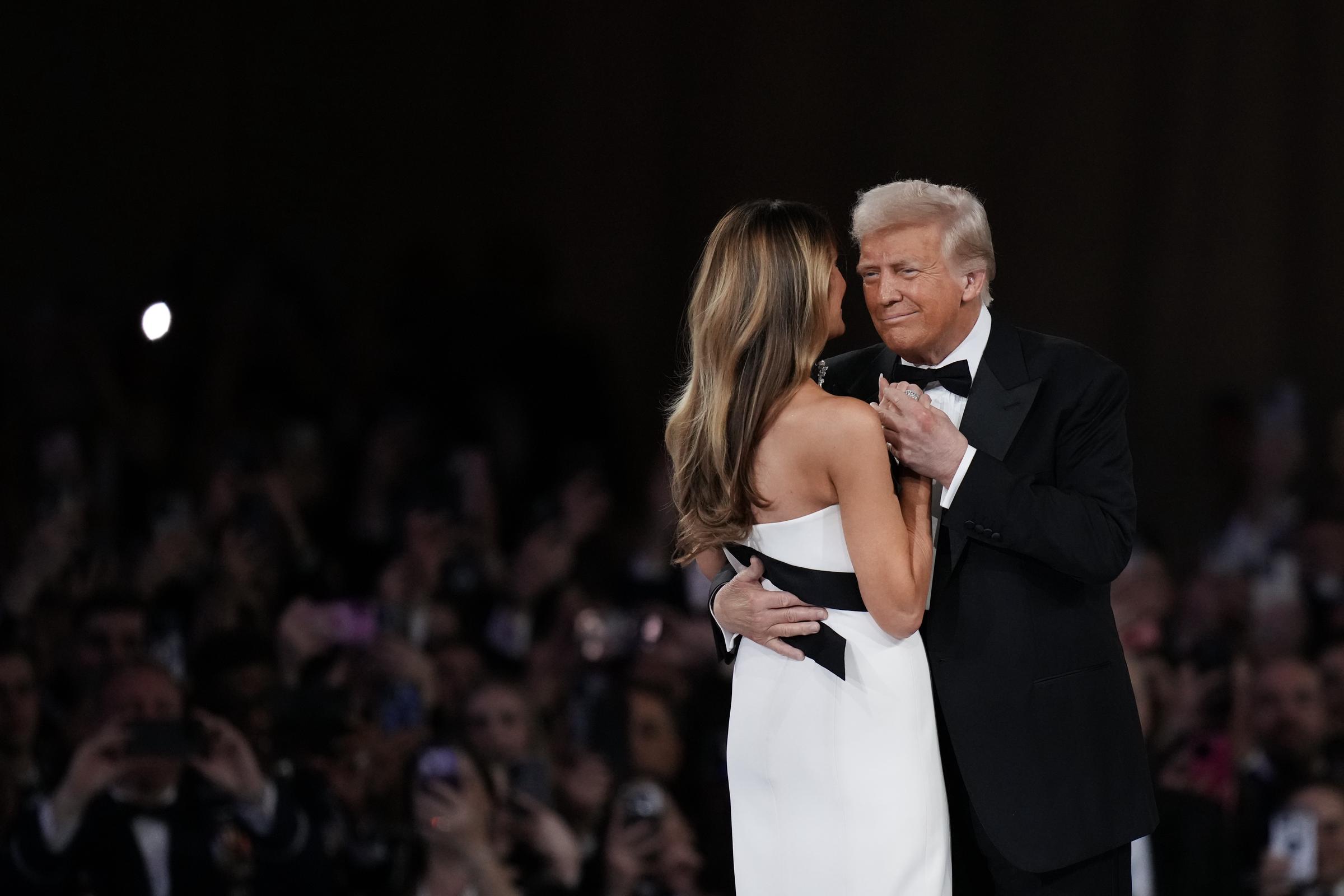 President Donald Trump dances with wife Melania at the Commander-in-Chief Ball on January 20, 2025, in Washington, DC. | Source: Getty Images