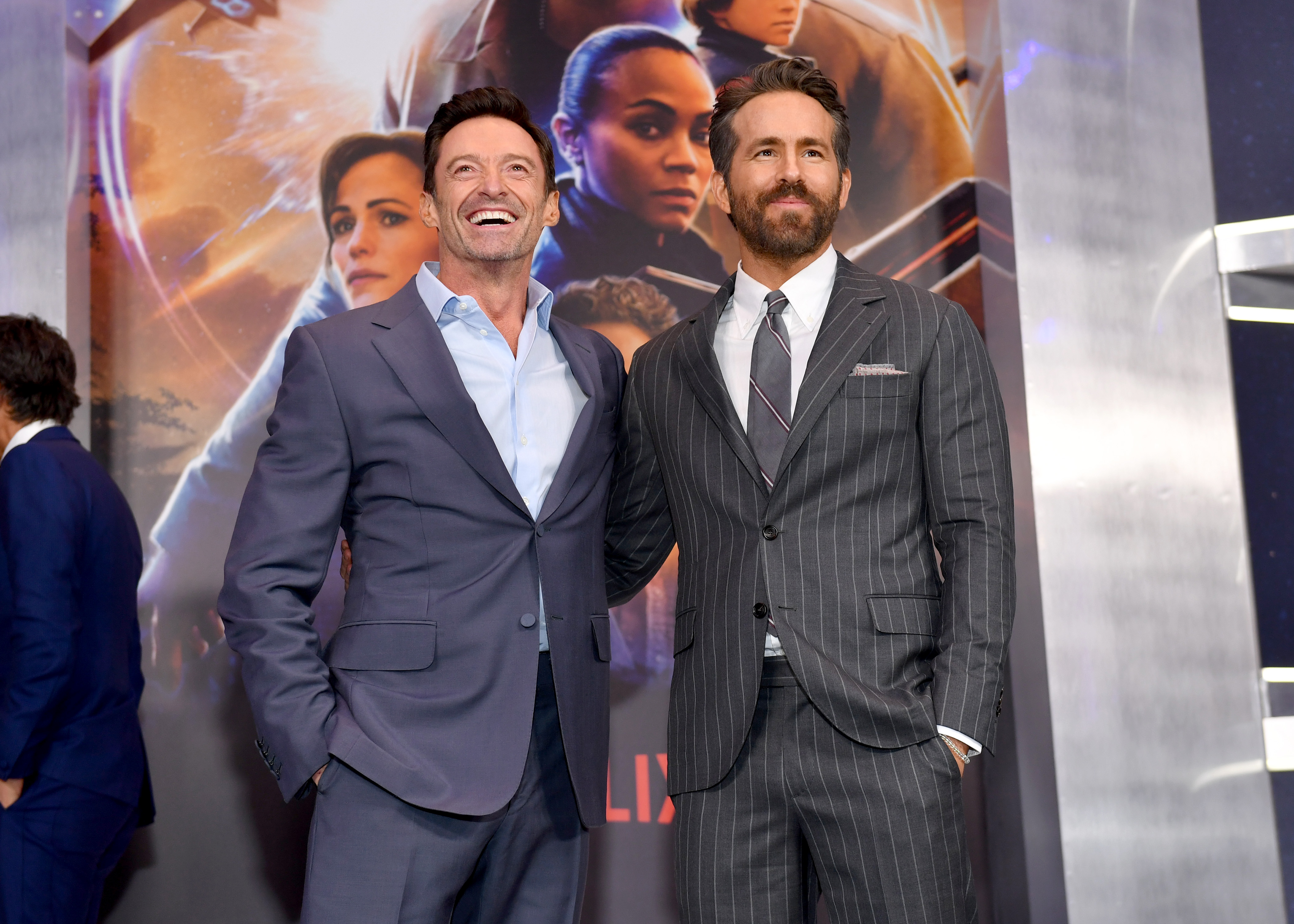 Hugh Jackman and Ryan Reynolds at the world premiere of "The Adam Project" in New York City on February 28, 2022 | Source: Getty Images