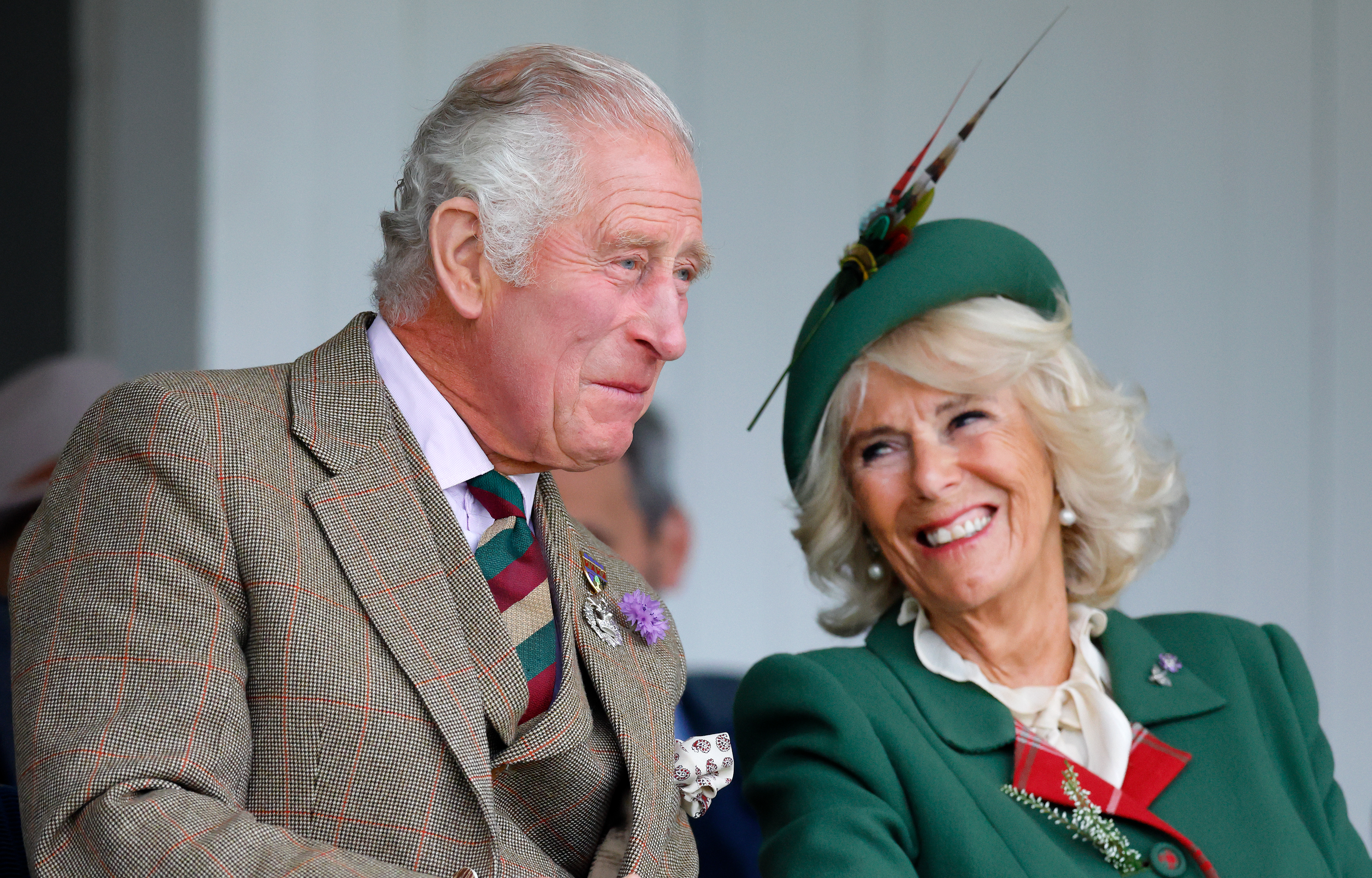 Prince Charles, Prince of Wales and Camilla, Duchess of Cornwall attend the Braemar Highland Gathering in Braemar, Scotland, on September 3, 2022. | Source: Getty Images