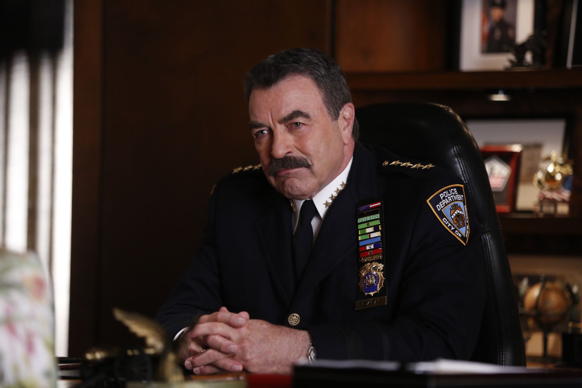  Tom Selleck on the set of CBS hit series "Bluebloods" | Source: Getty Images
