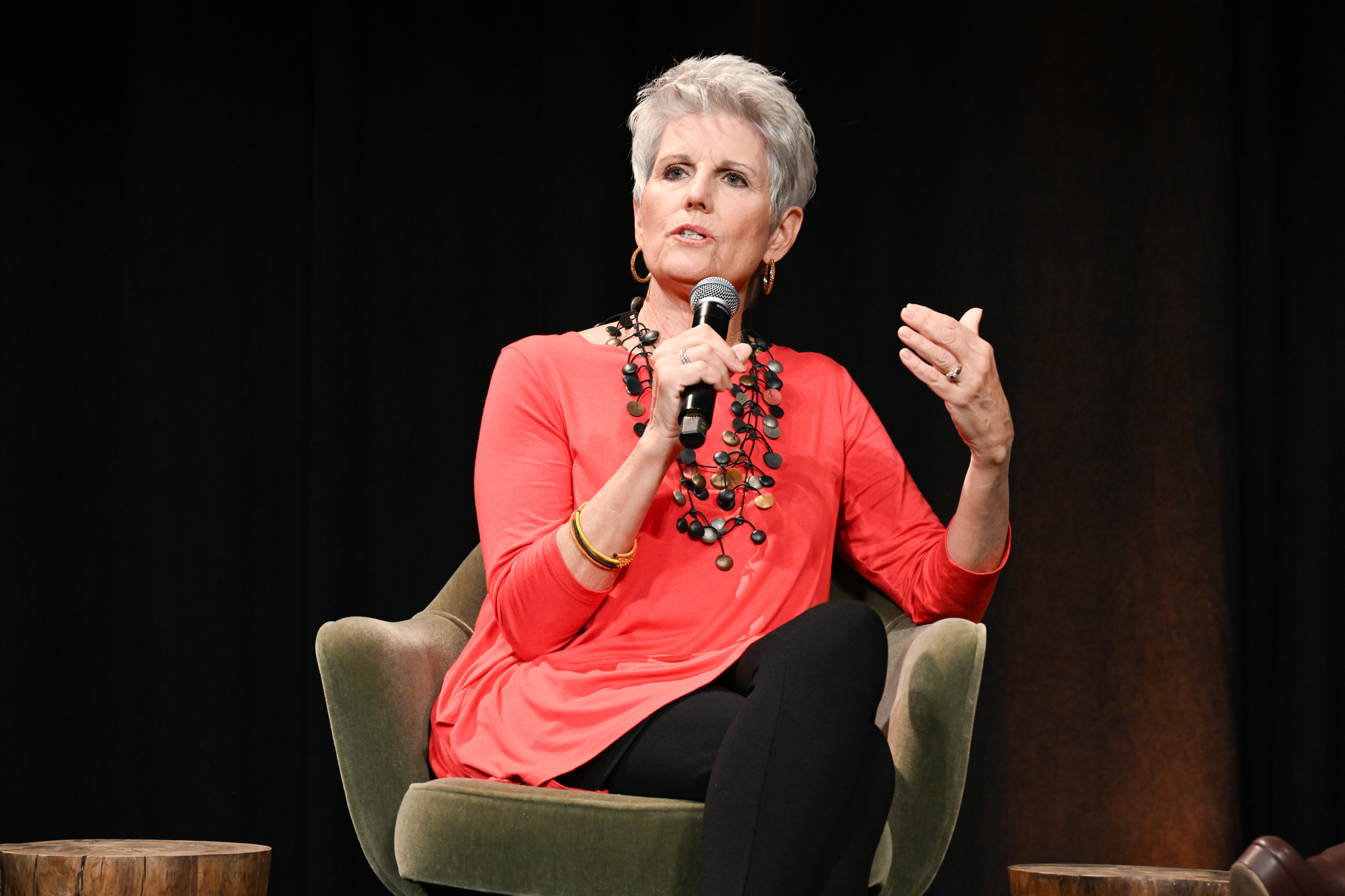 Lucie Arnaz speaks onstage during Prime Video's "Lucy And Desi" official FYC screening and panel at NeueHouse Los Angeles on May 22, 2022 in Hollywood, California | Source: Getty Images