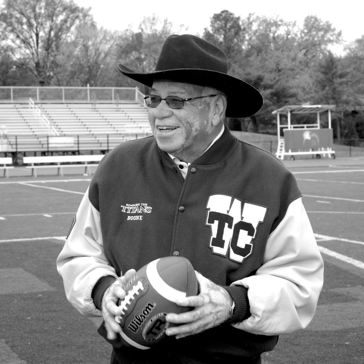 Football Team Head Coach Herman Boone visiting the T.C. Williams High School | Source: Twitter/TCTitanFootball