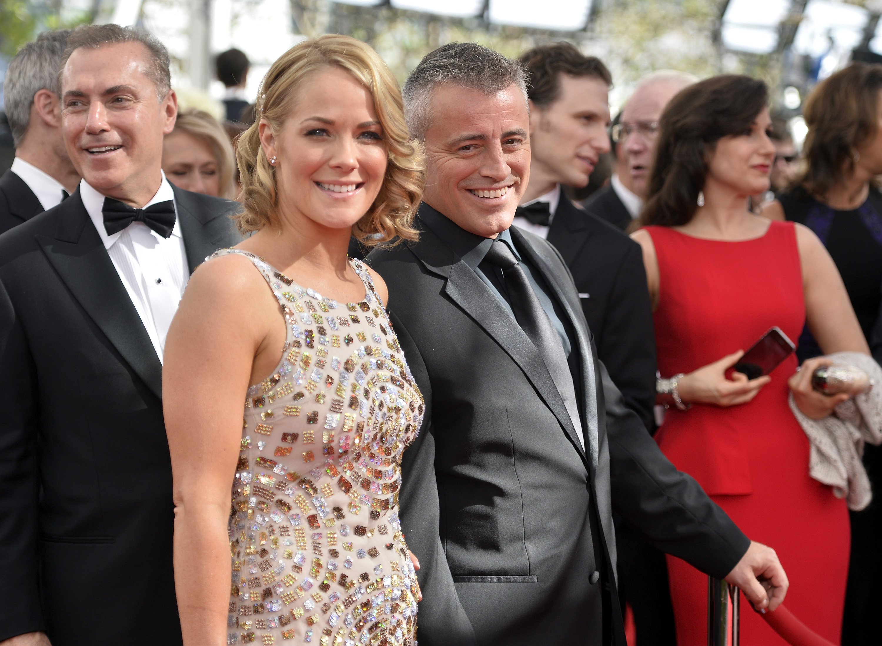 Matt LeBlanc and Andrea Anders arrive at the 65th Annual Primetime Emmy Awards held at Nokia Theatre L.A. Live on September 22, 2013 in Los Angeles, California. | Source: Getty Images.