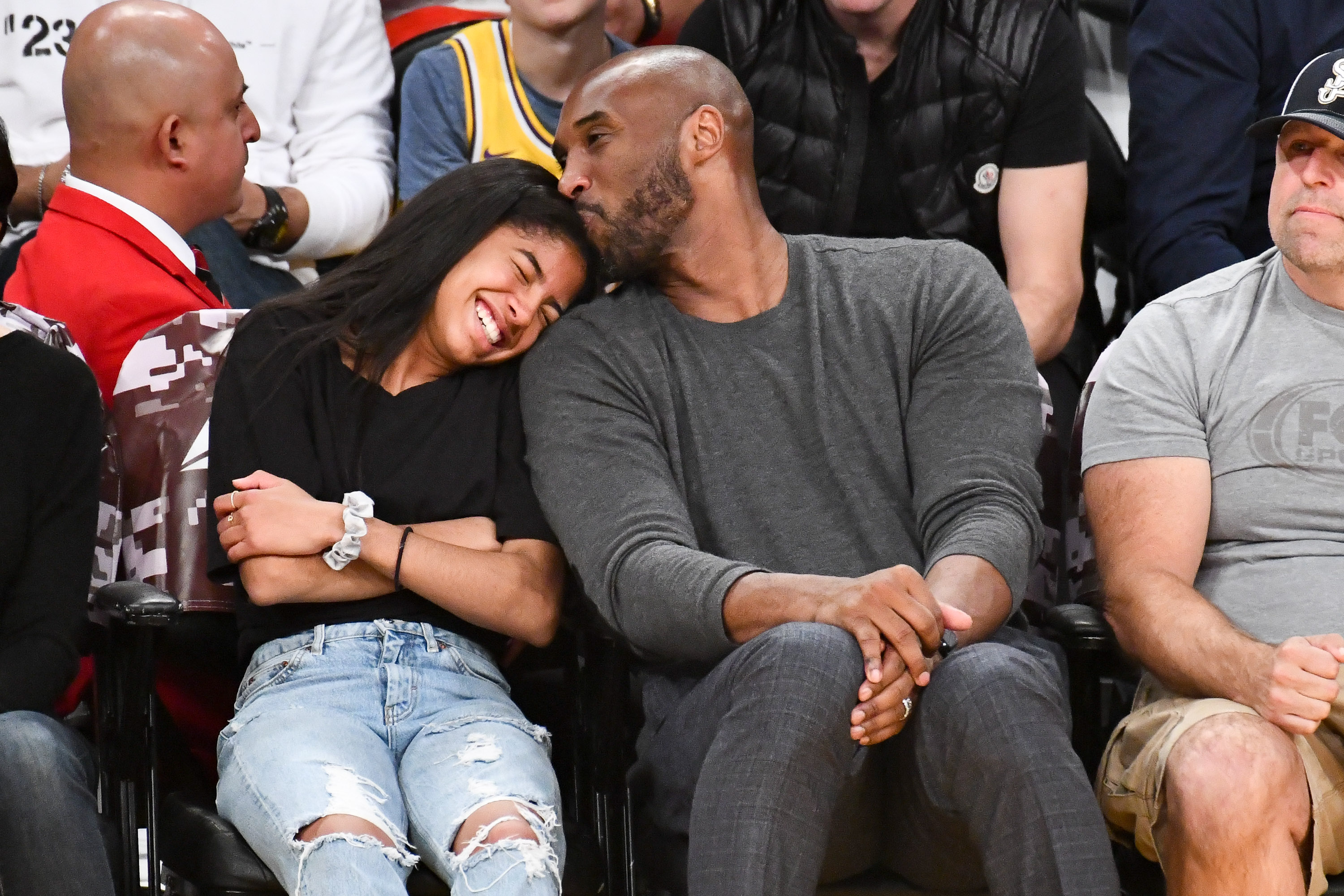 Gianna and Kobe Bryant at a basketball game between the Los Angeles Lakers and the Atlanta Hawks at Staples Center on November 17, 2019, in Los Angeles, California. | Source: Getty Images