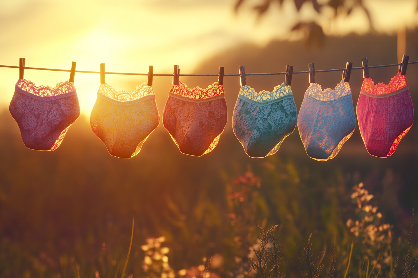 Panties hung out to dry on a clothesline | Source: Midjourney