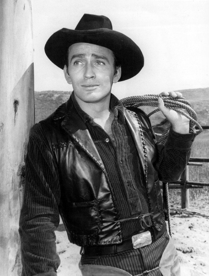 Photo of James Drury in the title role from the television program The Virginian. | Source: Wikimedia Commons.