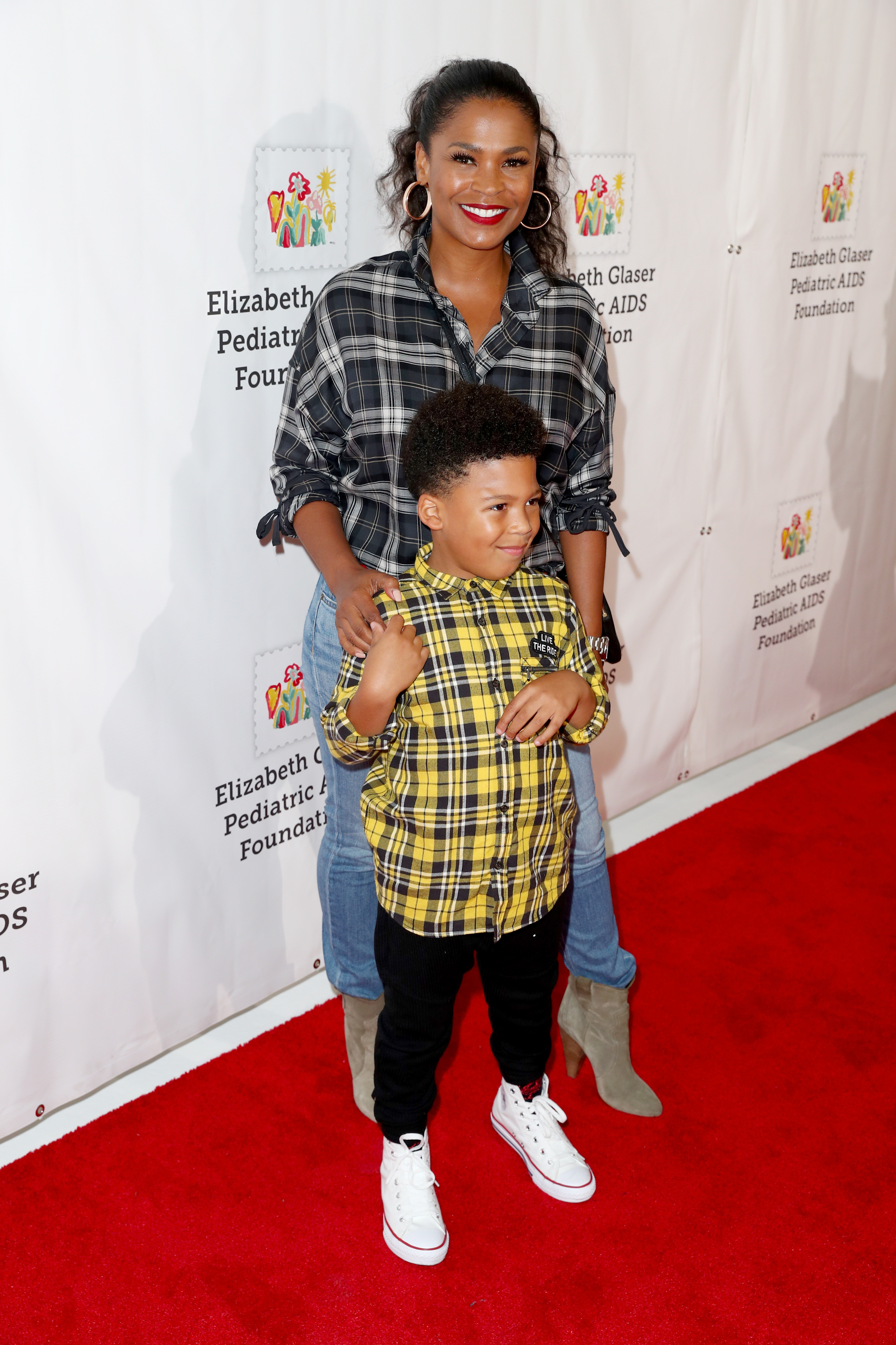 Nia Long and Kez Sunday Udoka at The Elizabeth Glaser Pediatric AIDS Foundation's 28th annual "A Time For Heroes" family festival at Smashbox Studios on October 29, 2017, in Culver City, California.