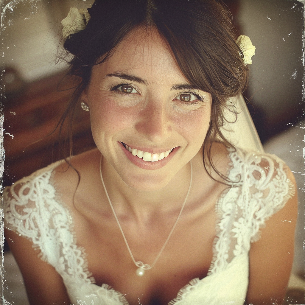 A smiling bride | Source: Midjourney