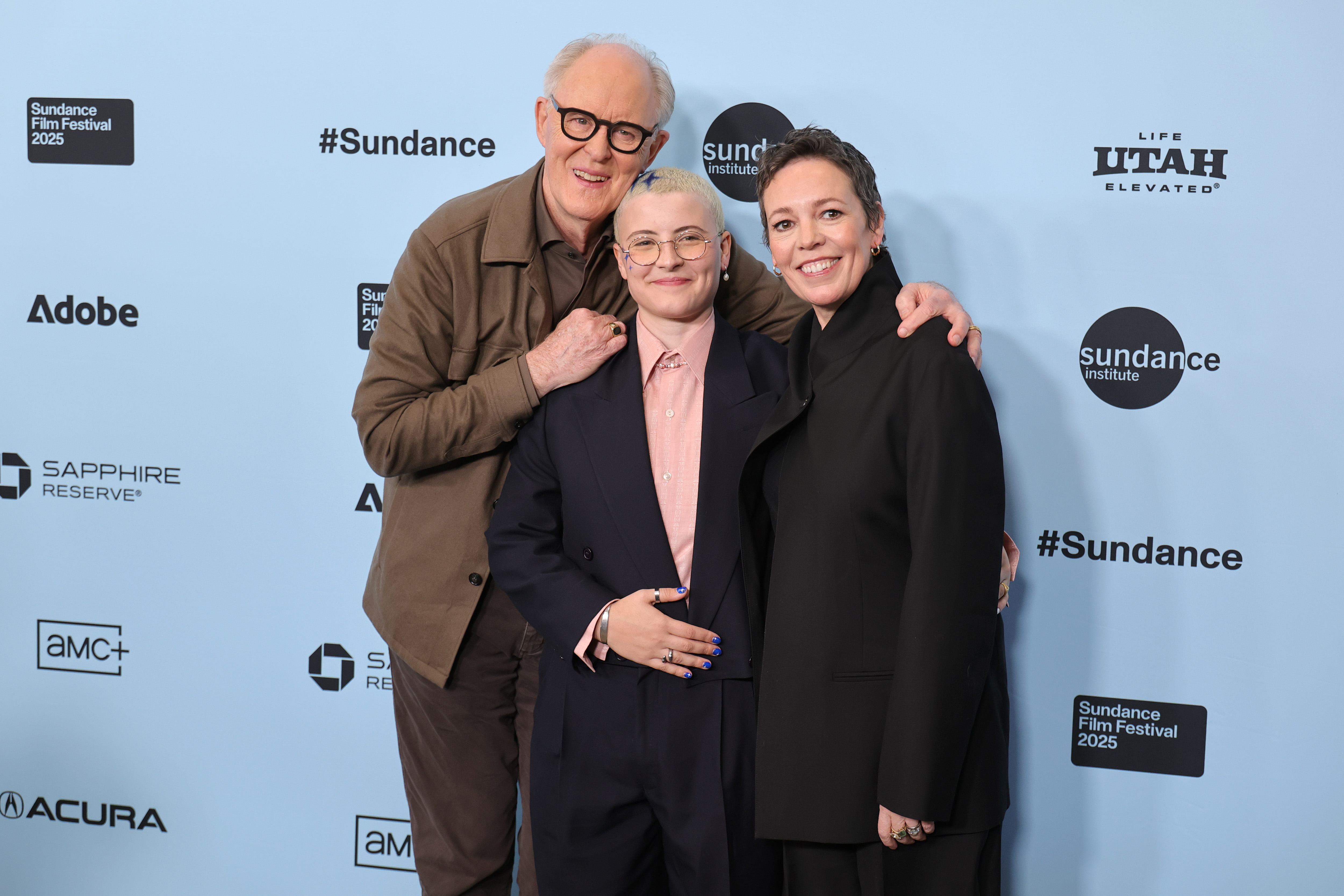 John Lithgow, Aud Mason-Hyde, and Olivia Colman attend the "Jimpa" Premiere during the 2025 Sundance Film Festival at Eccles Center Theatre on 23 January 2025 in Park City, Utah. | Source: Getty Images