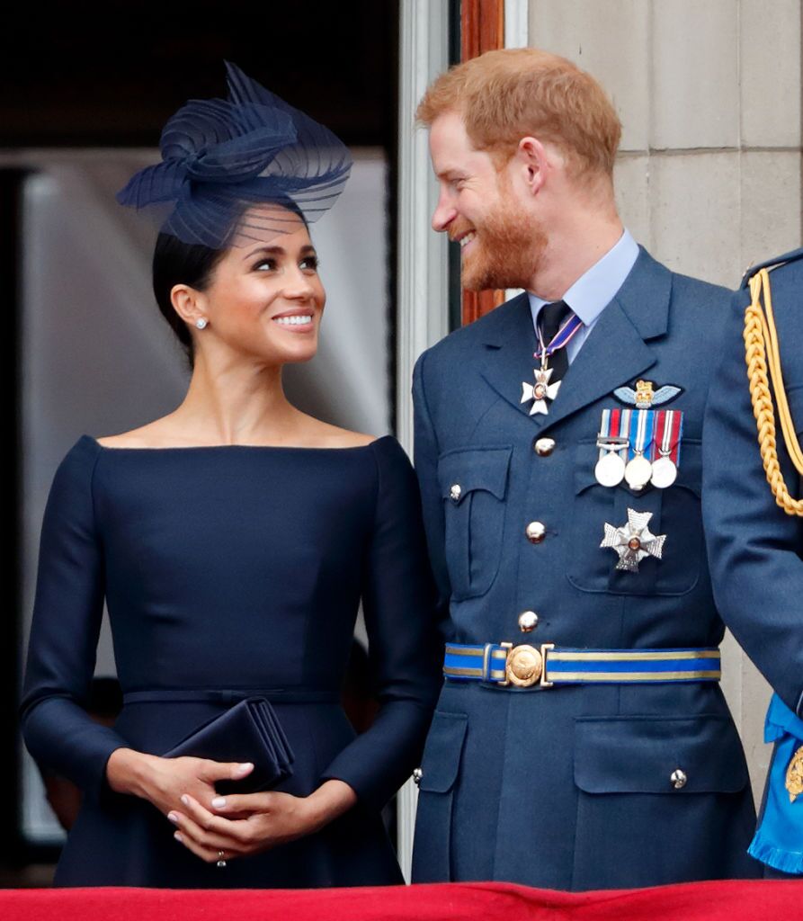 Prince Harry and Meghan Markle at the Buckingham Palace balcony. | Source: Getty Images