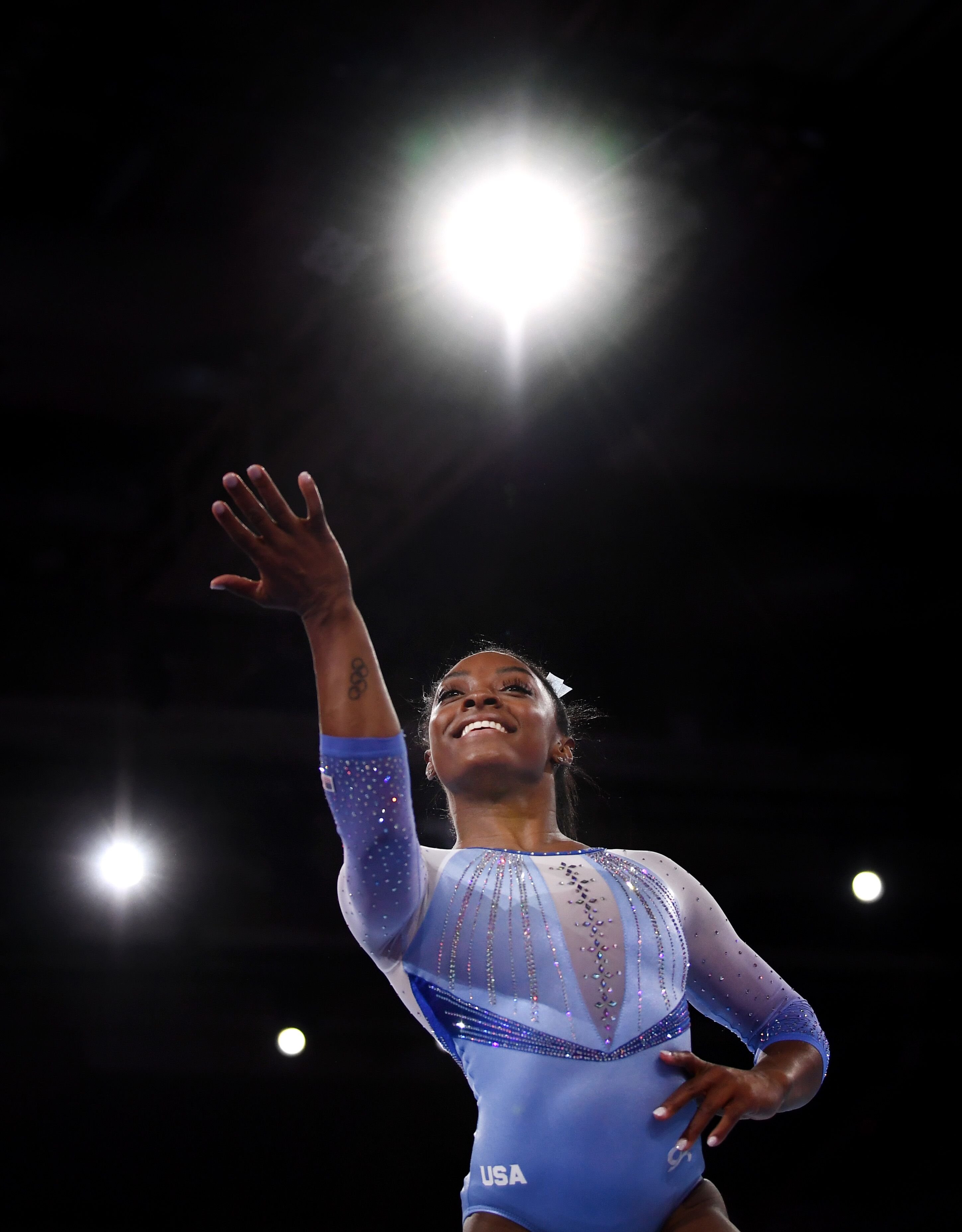 Simone Biles performing at the Stuttgard World Championship/ Source: Getty Images