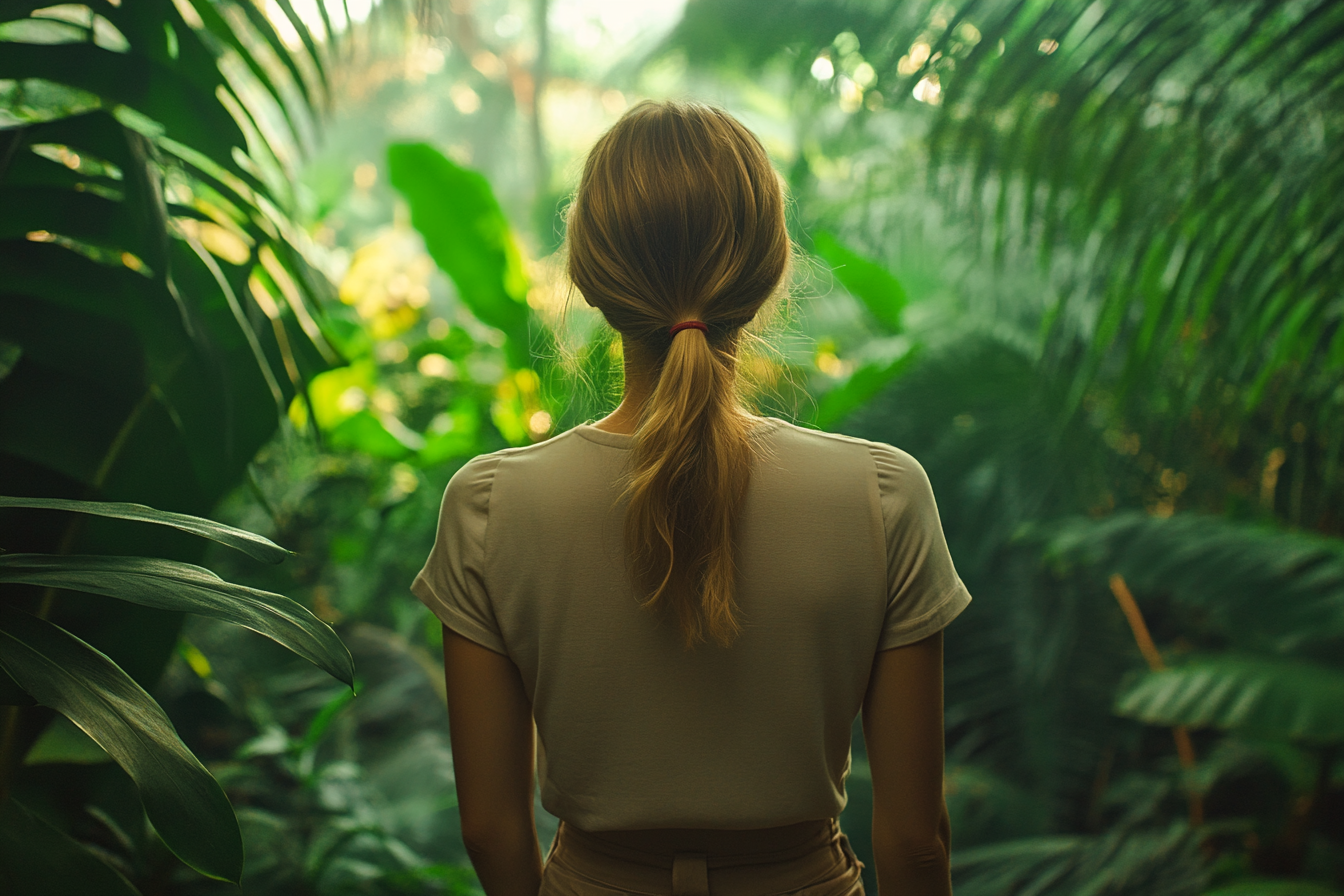 A woman in a jungle | Source: Midjourney