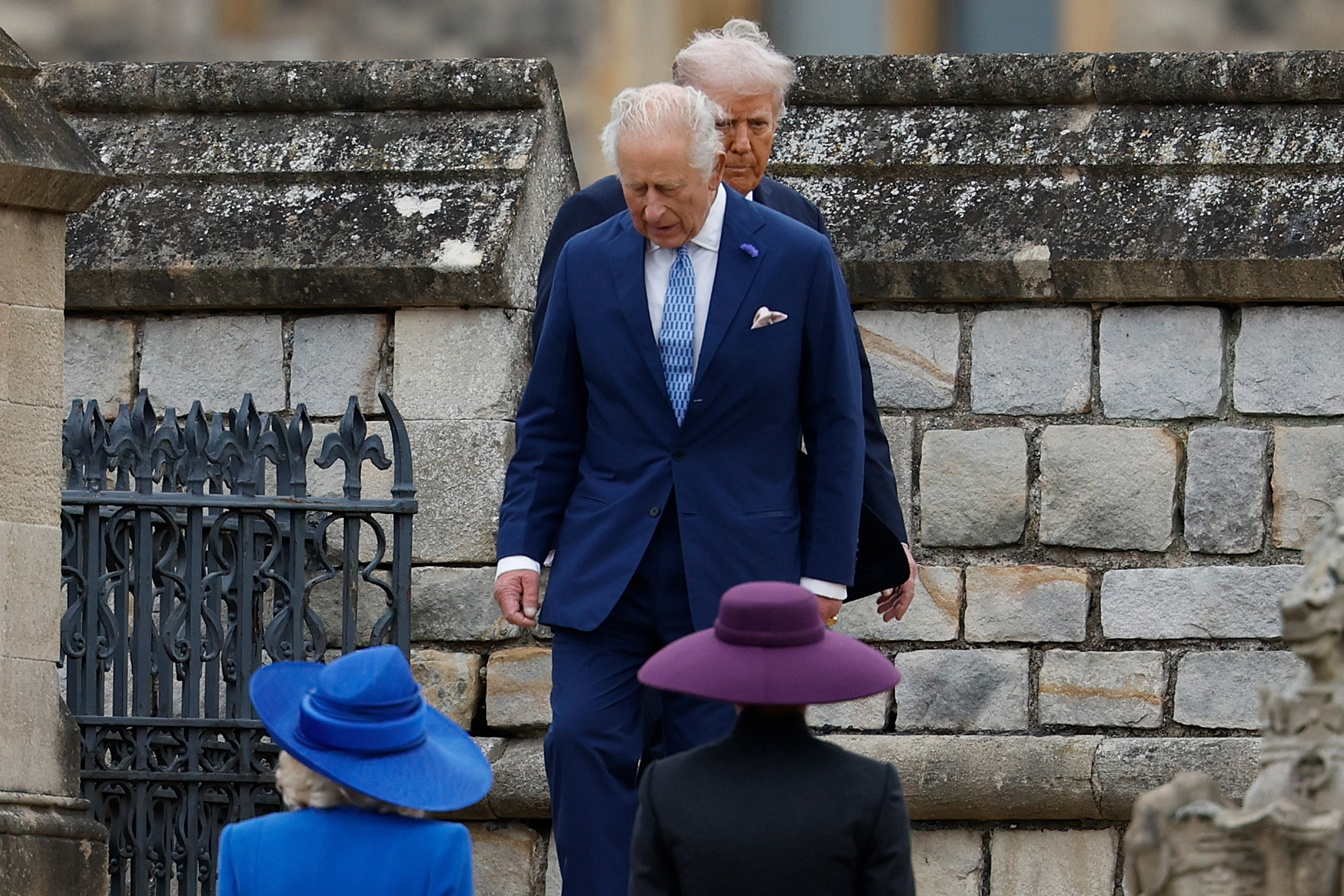 U.S. President Donald Trump and First Lady Melania attend a Beating Retreat ceremony with King Charles III and Queen Camilla in Windsor Castle on September 17, 2025 | Source: Getty Images