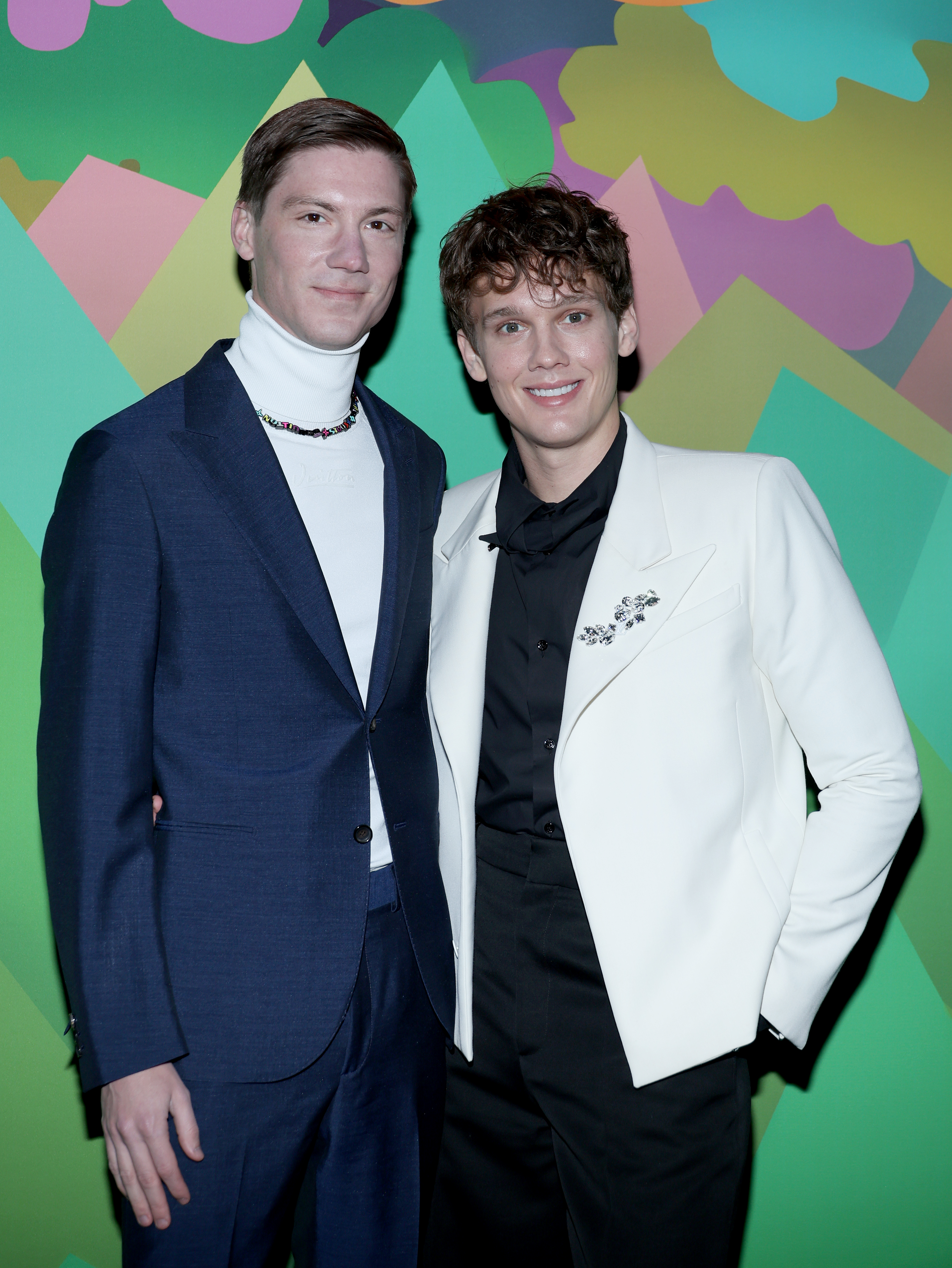 Fielder Jewett and Hunter Doohan at the Louis Vuitton Menswear Fall-Winter 2023-2024 show as part of Paris Fashion Week on January 19, 2023, in France | Source: Getty Images