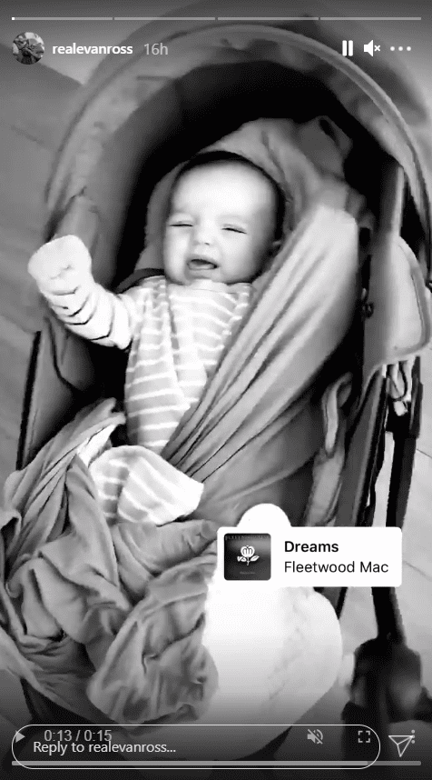 Screenshot of Insta Story showing Evan Ross's baby Ziggy Blue | Soucre: Instagram/realevanross