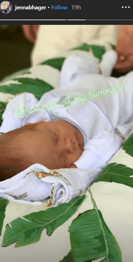 Jenna Bush Hager' son sleeping on a cozy blanket. | Source: Instagram/jennabhager