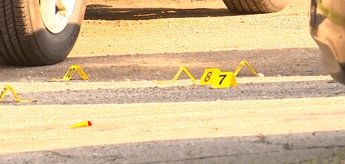 Shell cases scattered along the ground at the scene | Photo: WTHR