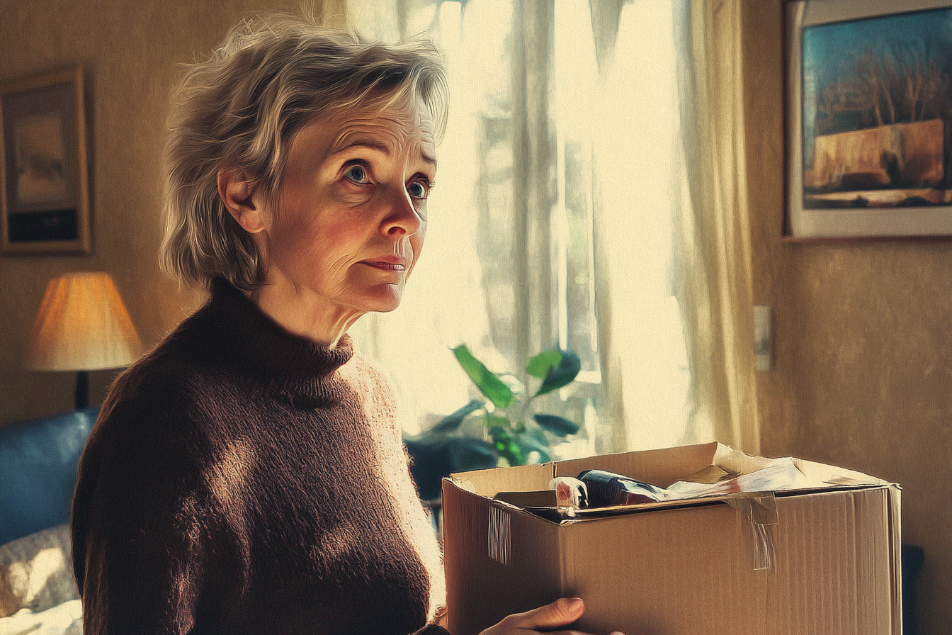 A woman packing items into a box | Source: Midjourney