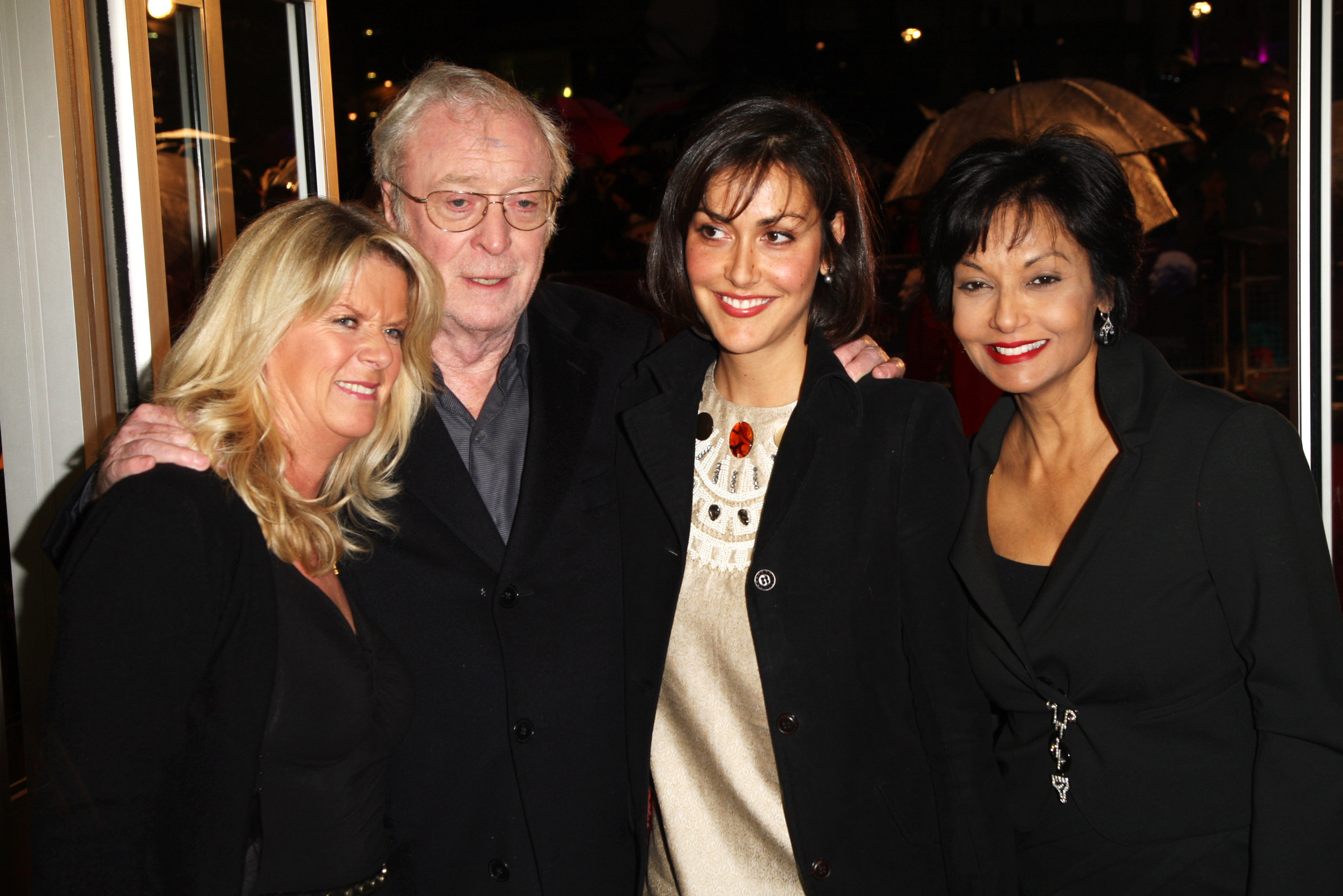 Michael Caine is joined by Shakira, Dominique, and Natasha at the UK premiere of "Sleuth" at the Odeon West End in London on November 18, 2007. The family looked stunning and closely knit as they attended the event together.