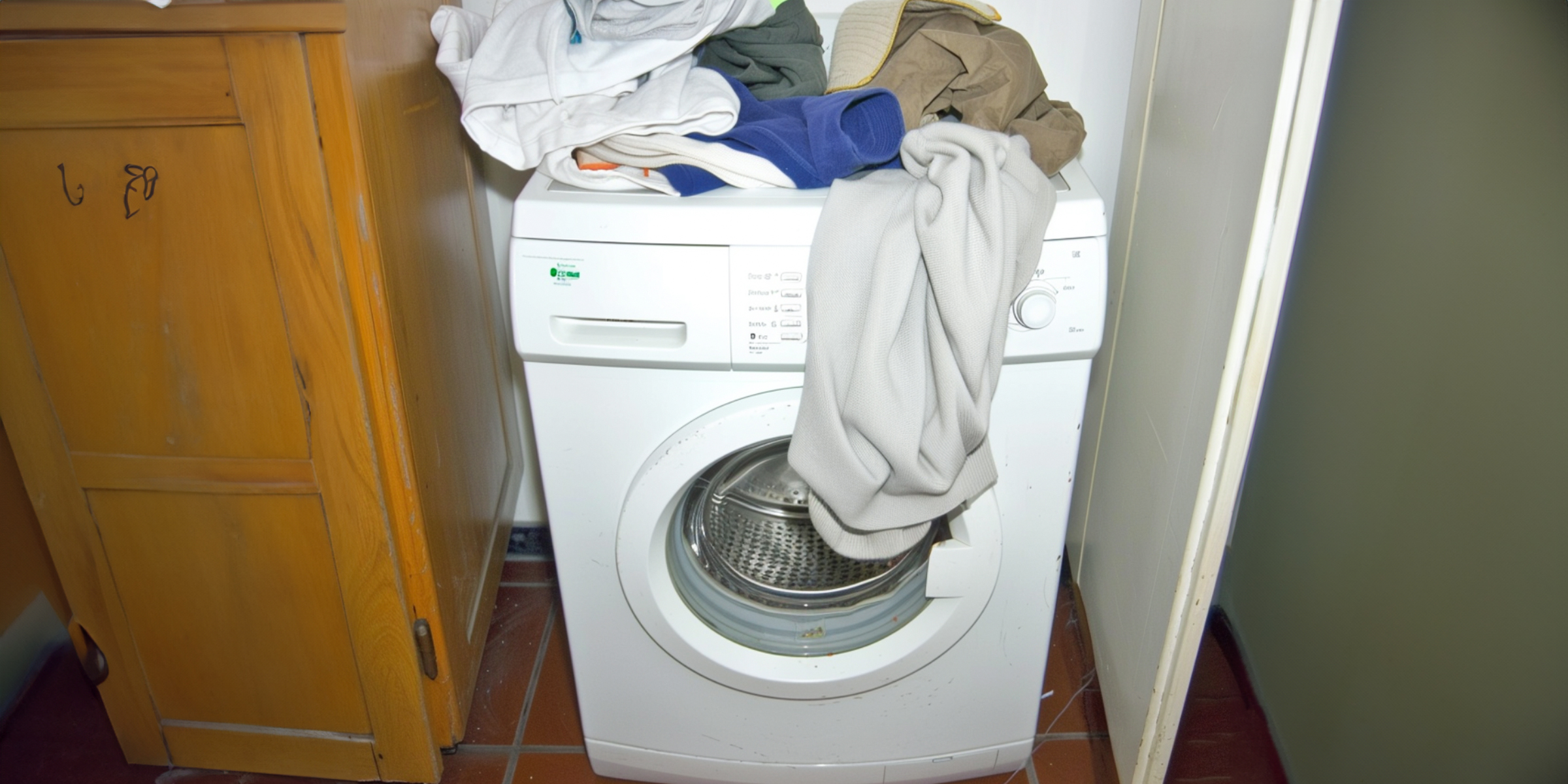 A bunch of clothes on top of a washing machine | Source: Amomama