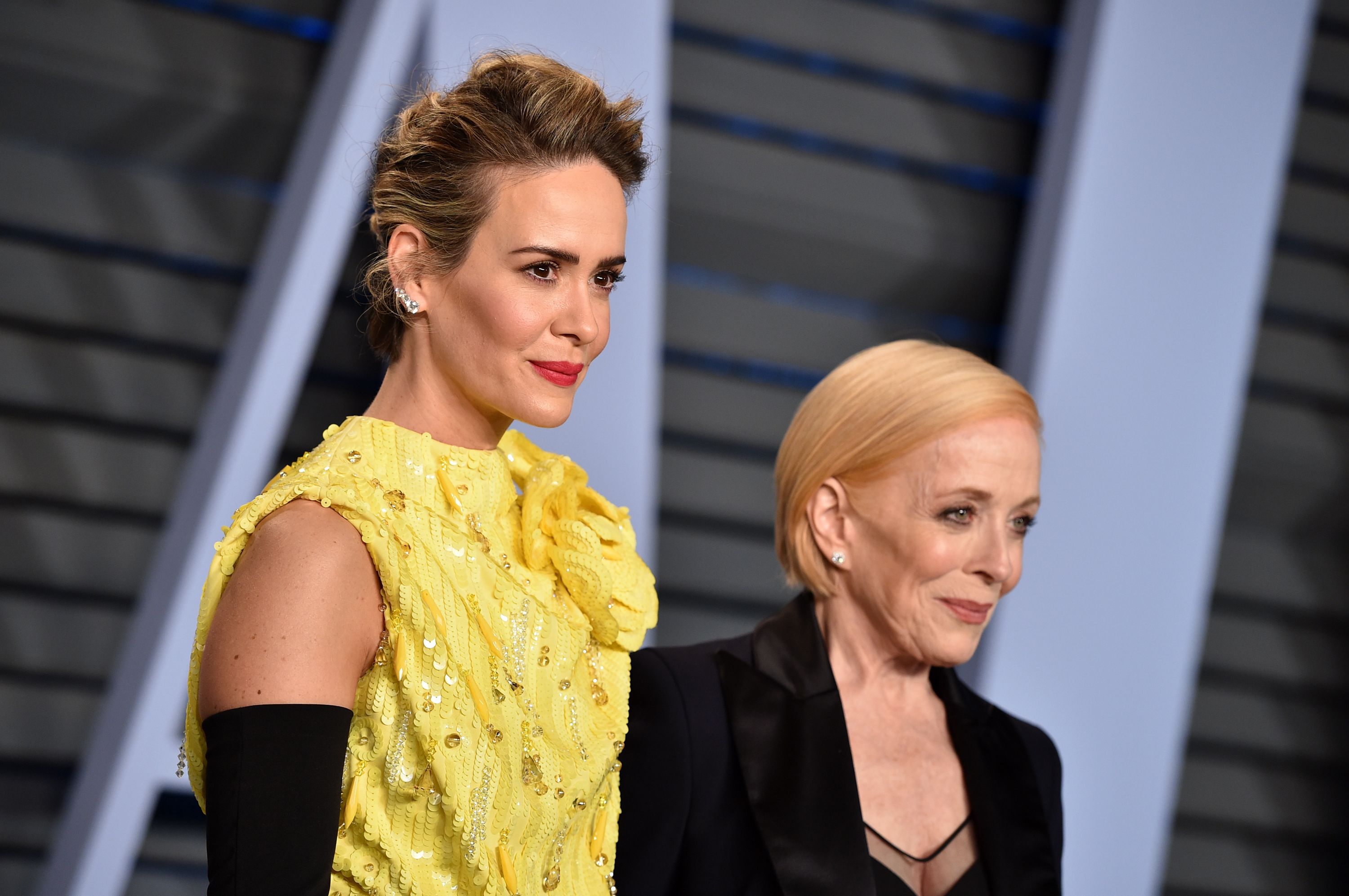 Sarah Paulson and Holland Taylor attend the 2018 Vanity Fair Oscar Party. | Source: Getty Images