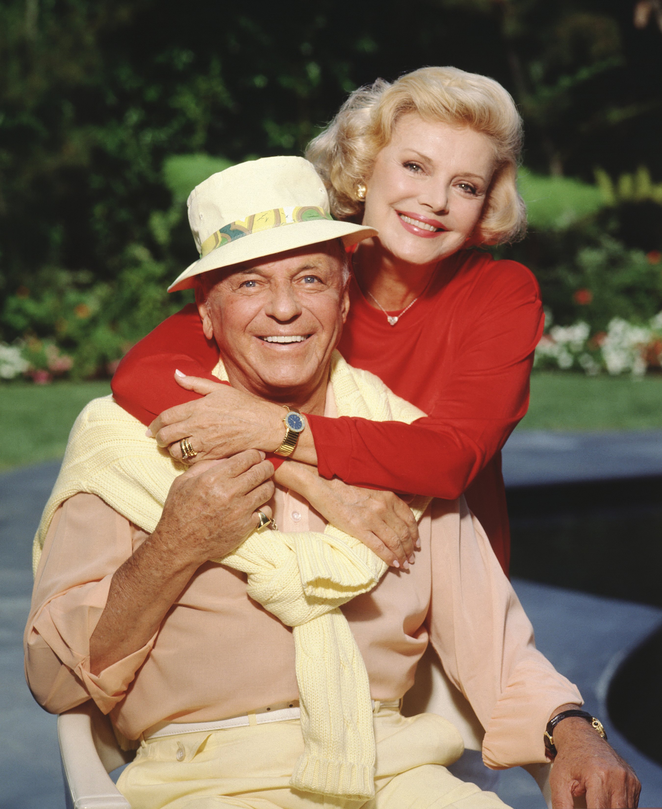 Frank Sinatra and Barbara Sinatra pose for a portrait in Los Angeles, California in 1990 | Source: Getty Images