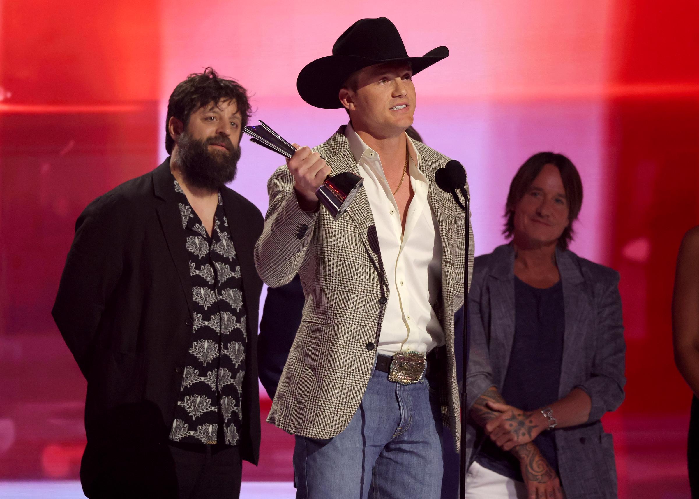 Parker McCollum accepts the Album of the Year award during the 61st Academy of Country Music Awards on May 17, 2026 | Source: Getty Images