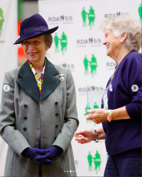 Princess Anne engaging with RDA participants and volunteers at the Riding for the Disabled Association (RDA) National Championships, posted on July 13, 2024 | Source: Instagram/theroyalfamily