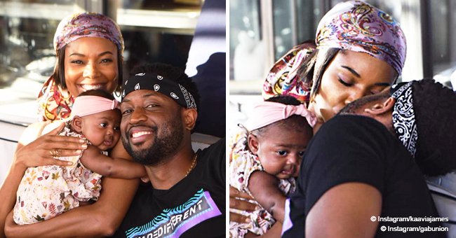 Gabby Union & husband appear to be over the moon as baby Kaavia rocks pink headband in new pics