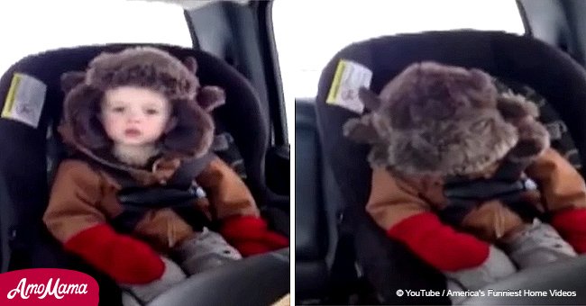 Footage shows toddler falling instantly asleep at dad's command