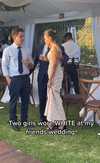 A guest wearing white at the wedding | Source: tiktok.com/isabellasg3