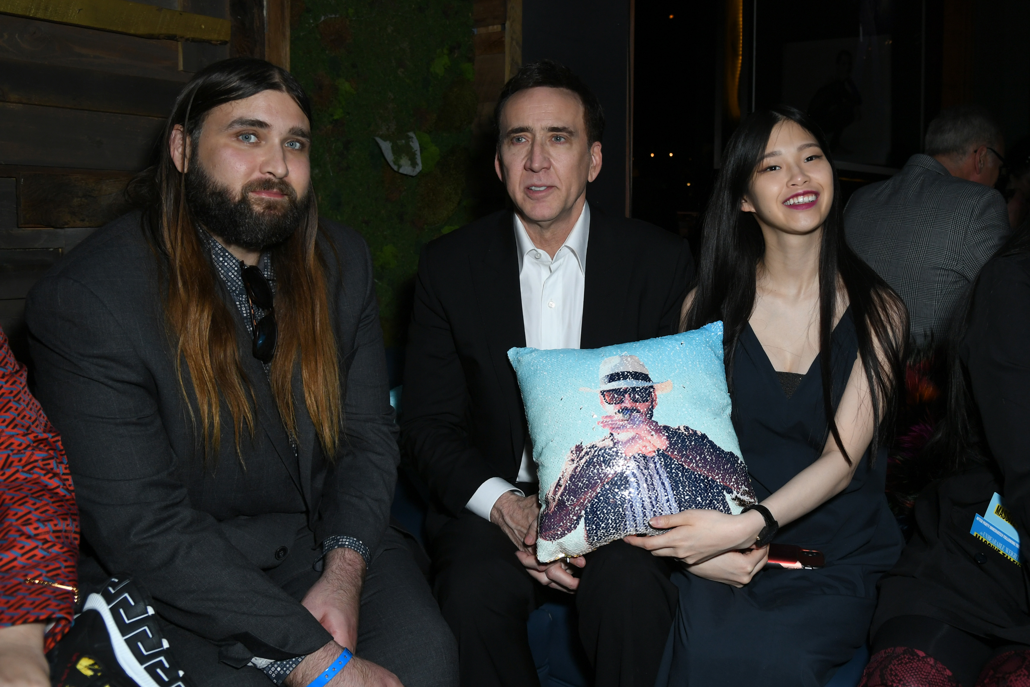 Weston Coppola, Nicolas Cage and his current wife Riko Shibata at the after-party for the Los Angeles special screening of "The Unbearable Weight of Massive Talent" on April 18, 2022 | Source: Getty Images