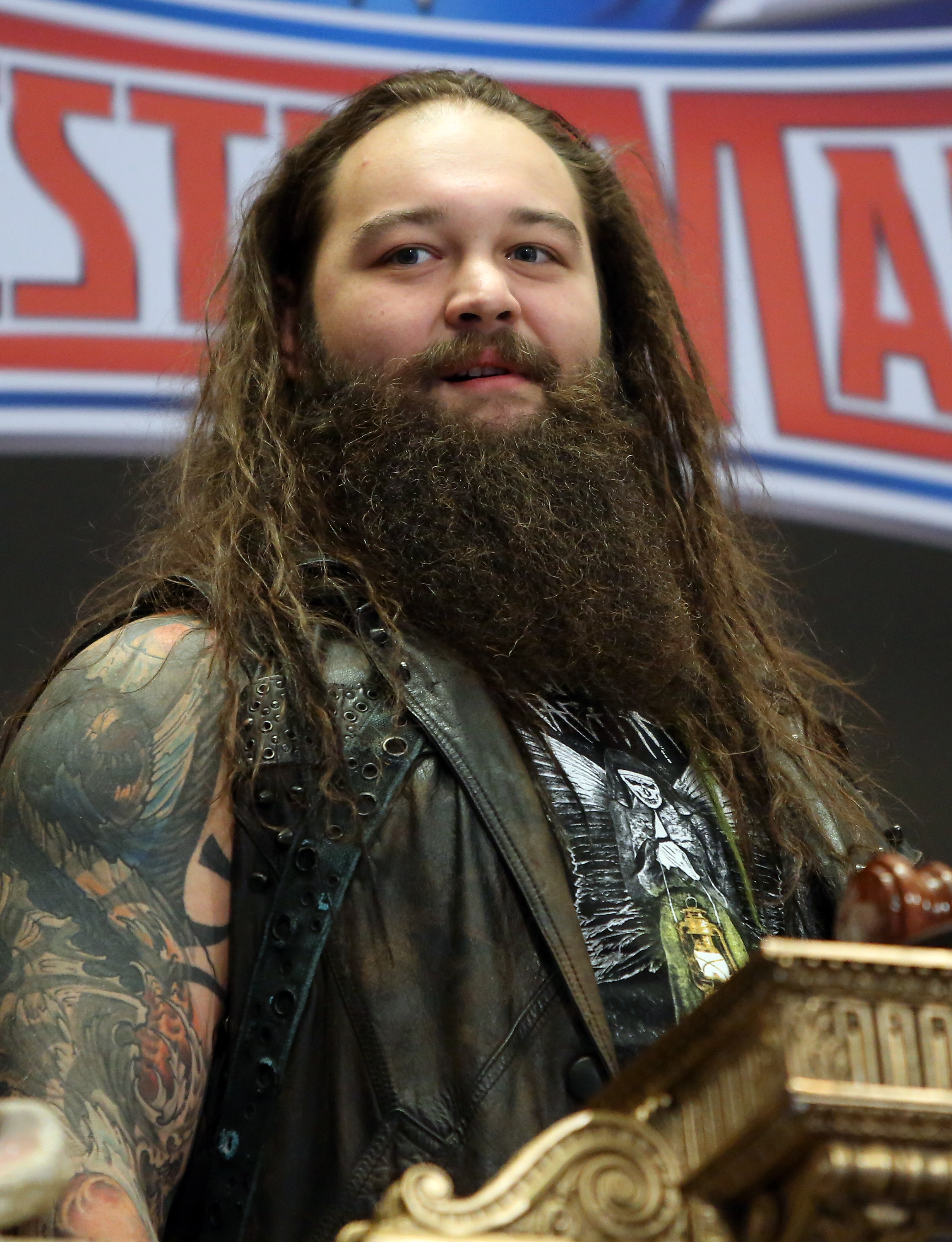 Bray Wyatt at WWE WrestleMania Stars Ring The NYSE Opening Bell on March 29, 2016, in New York City. | Source: Getty Images