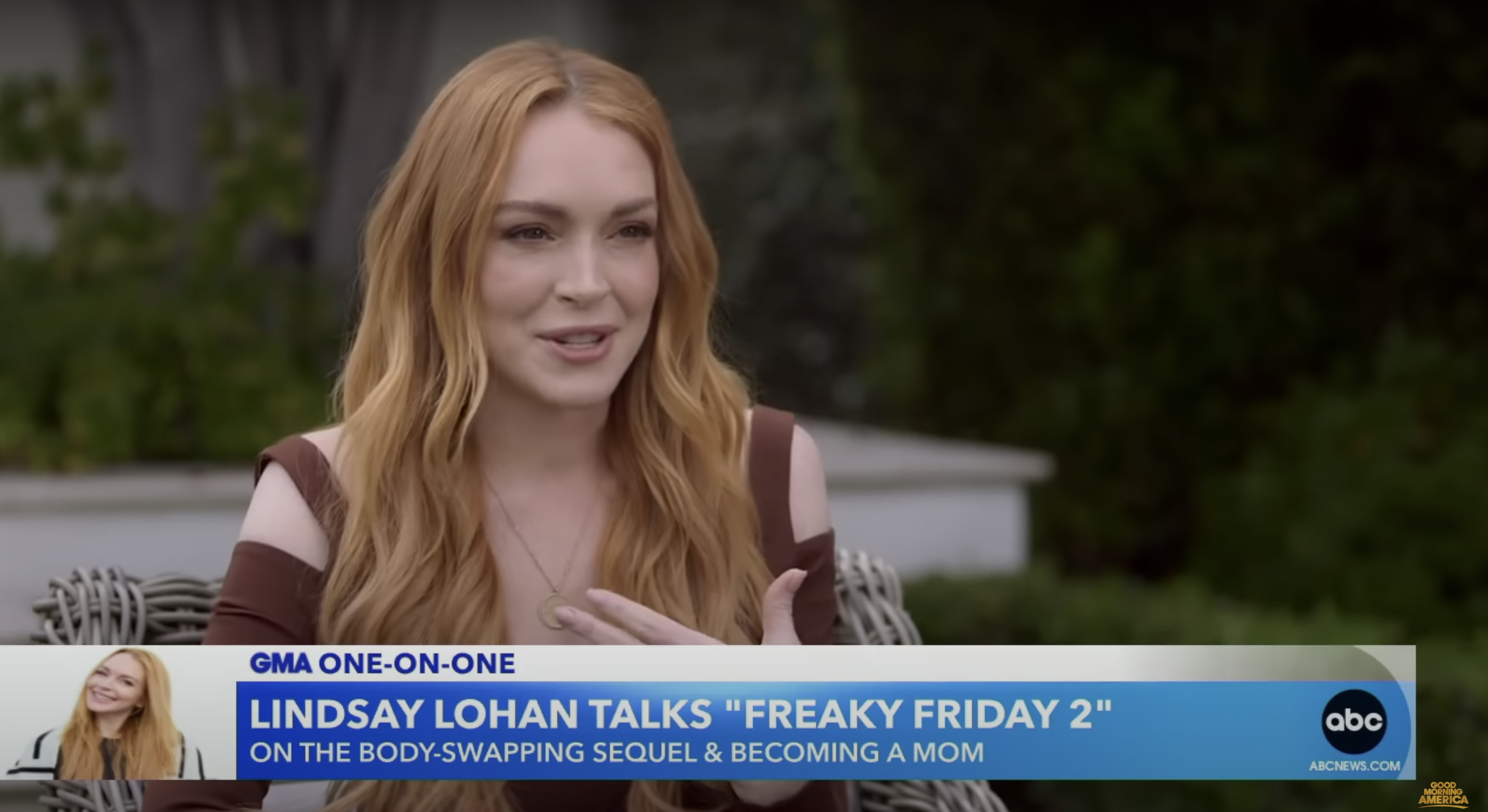 Lindsay Lohan, as seen in a video posted June 27, 2024 | Source: YouTube/GMA
